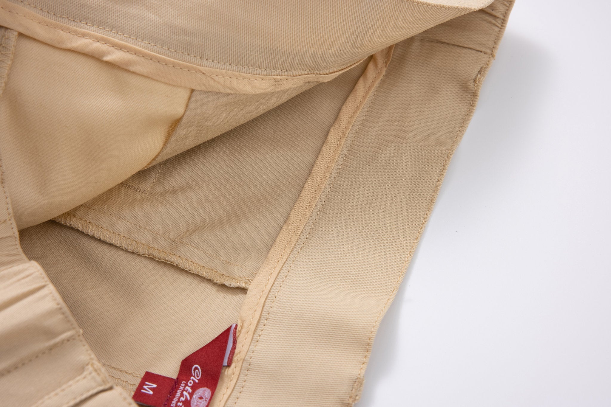 Chino Short-Beige × open collar -Ivory — Combo Look