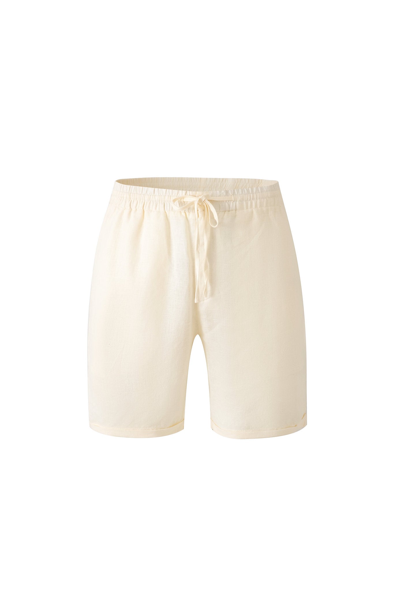 Linen Short-Ivory × Towel Polo-White — Combo Look