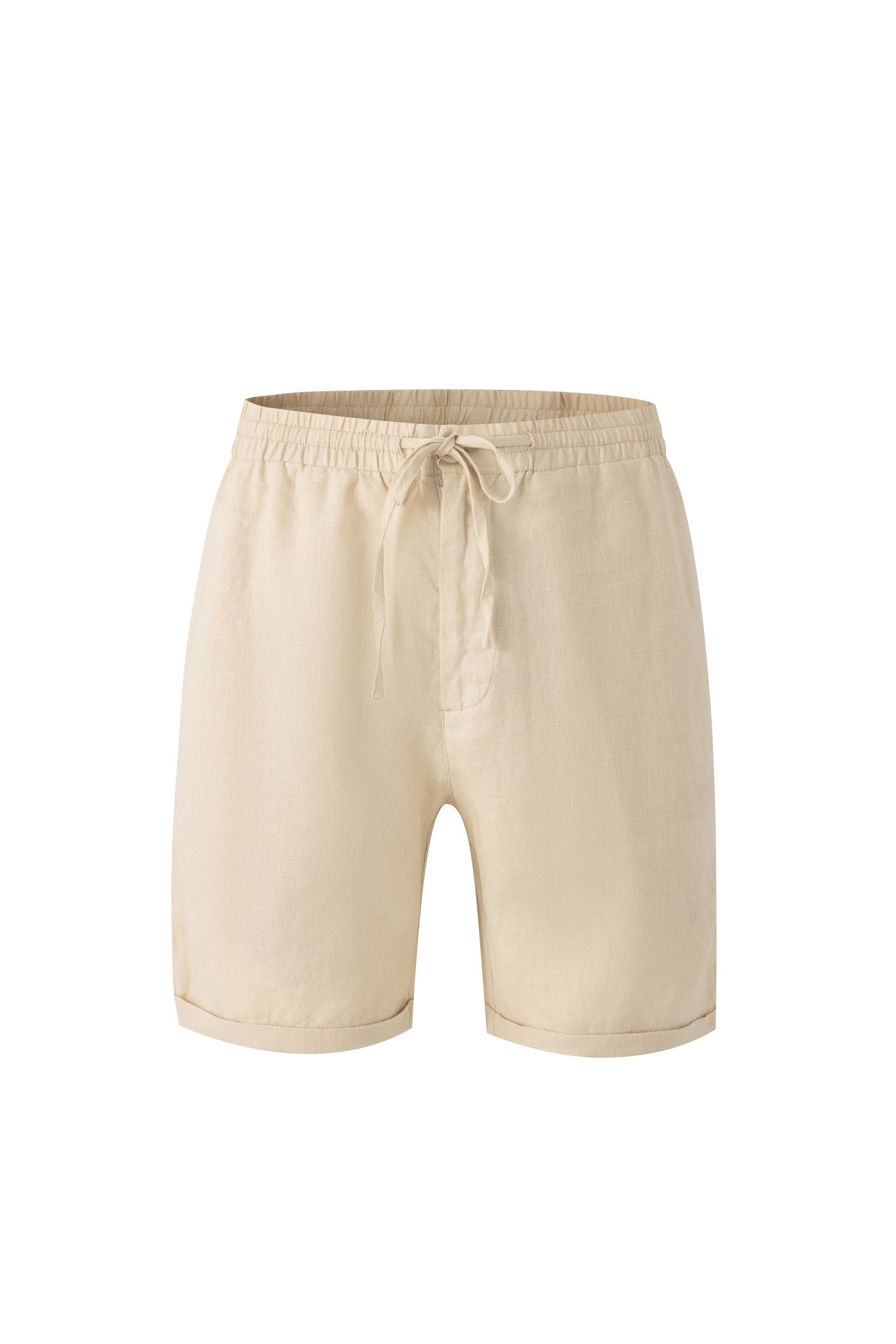 Linen Short-Beige × Linen Short Sleeves-White — Combo Look