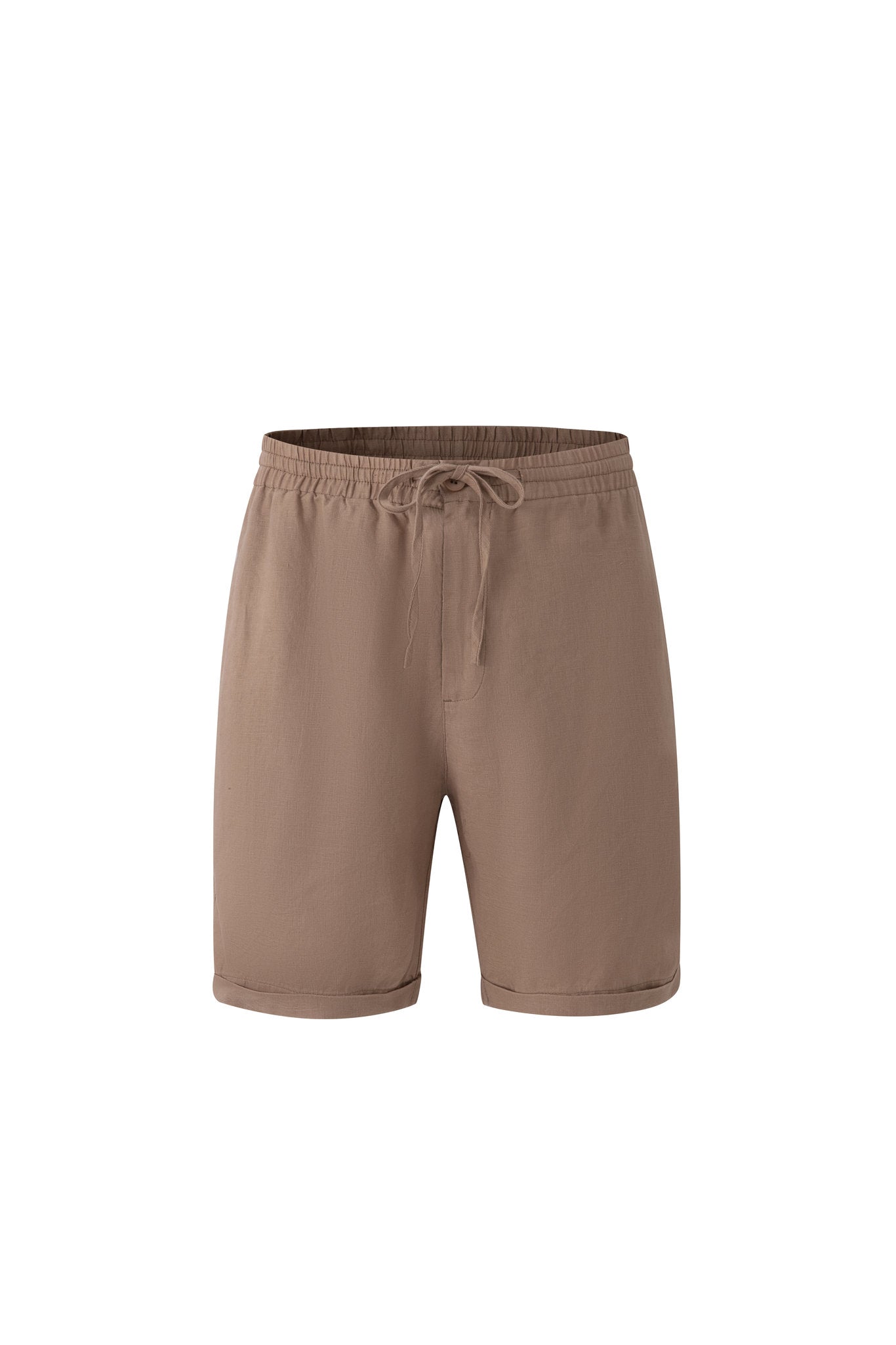 Linen Short-Brown × Linen Short Sleeves-White — Combo Look