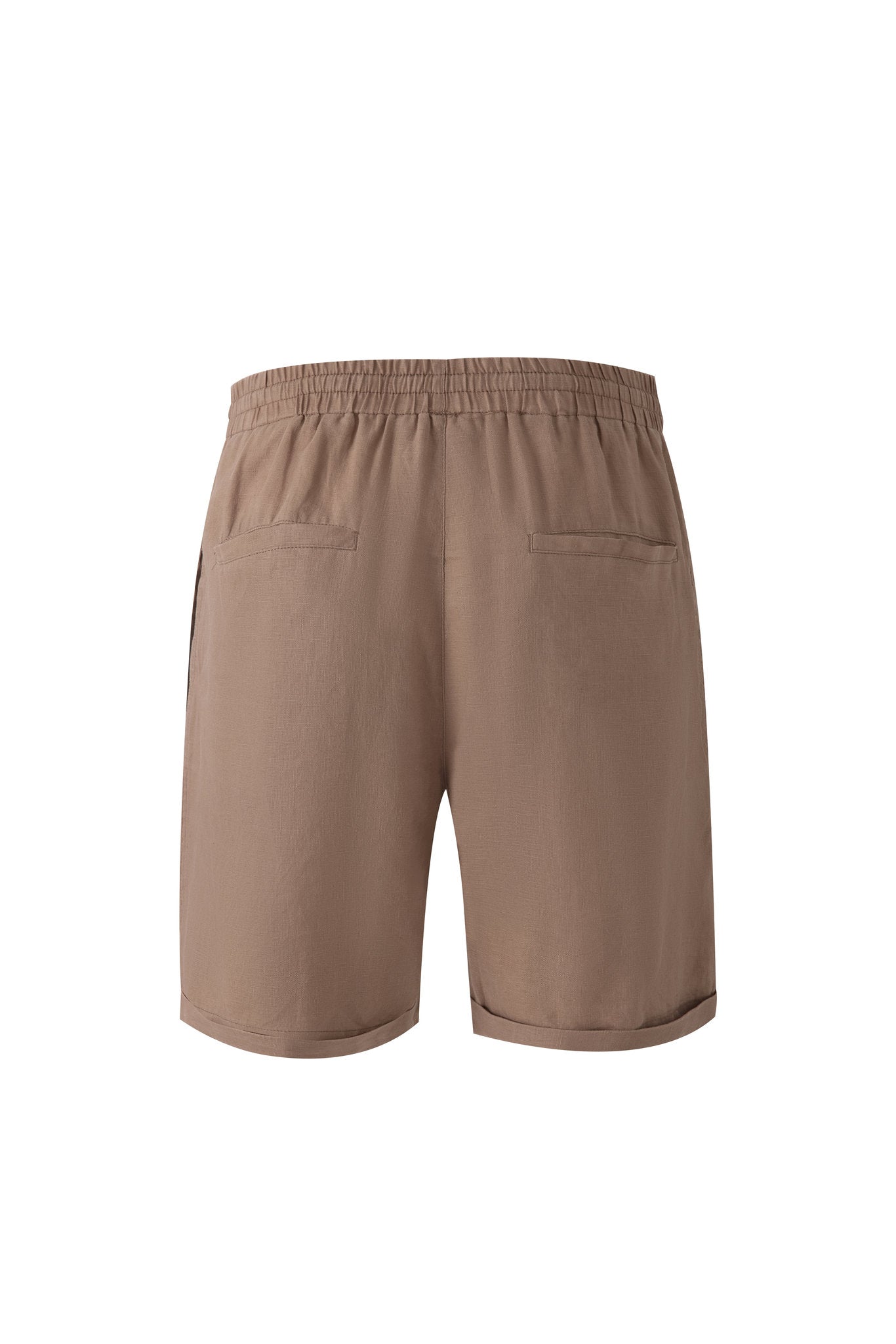 Linen Short-Brown × Linen Short Sleeves-White — Combo Look