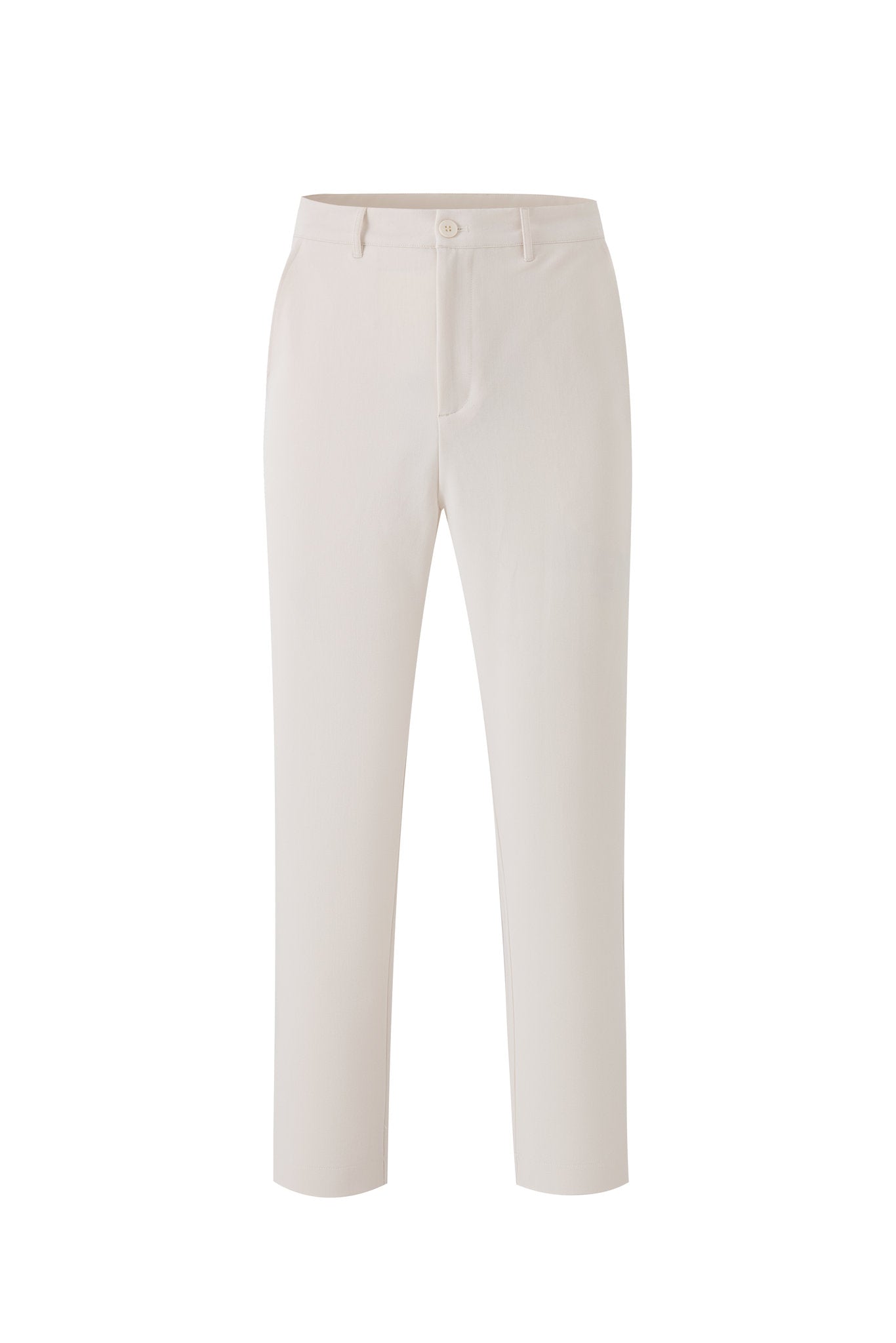 Tailored  trousers -Ivory × polo shirt -Beige — Combo Look