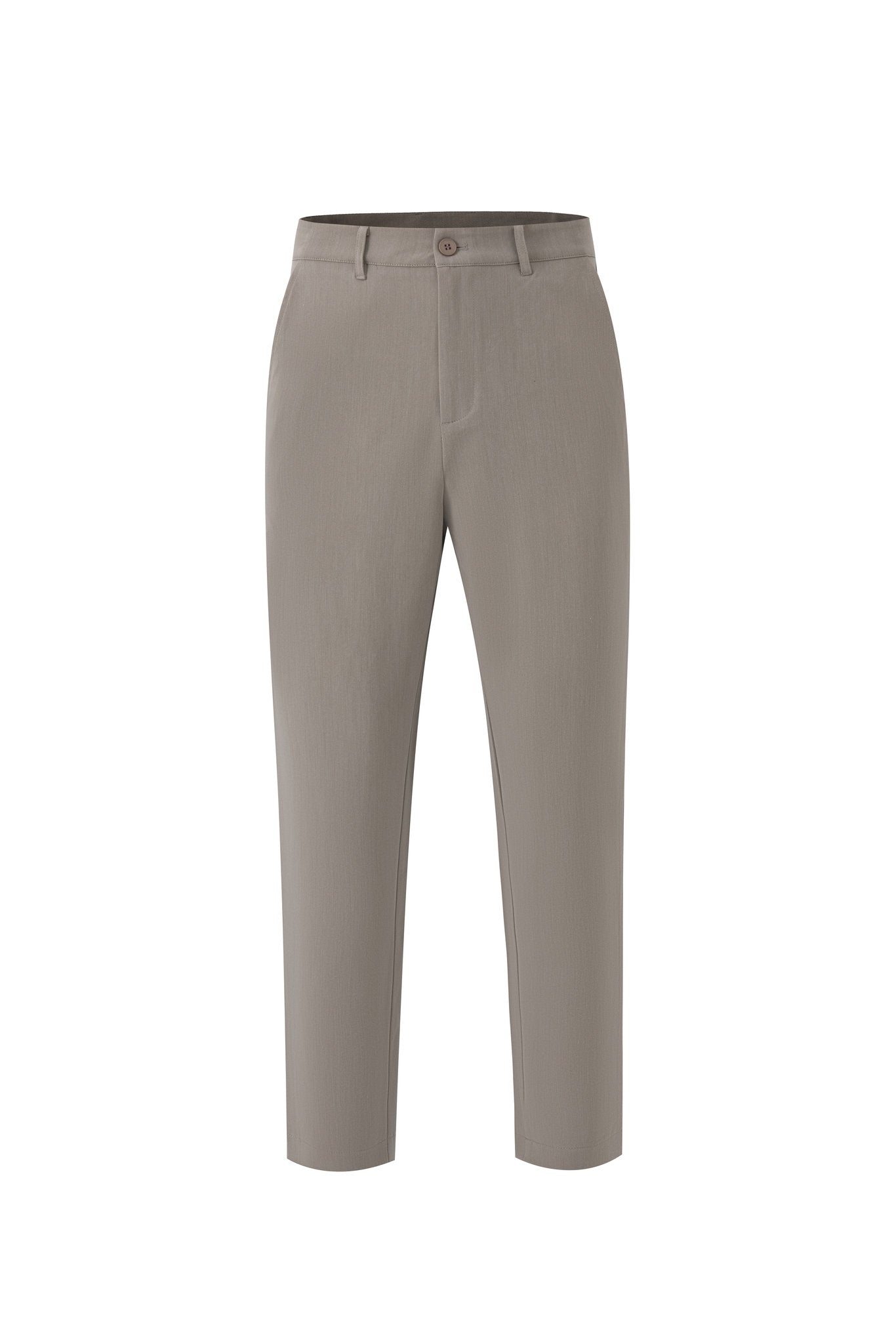 Tailored  trousers - Grey × polo shirt -Ivory — Combo Look