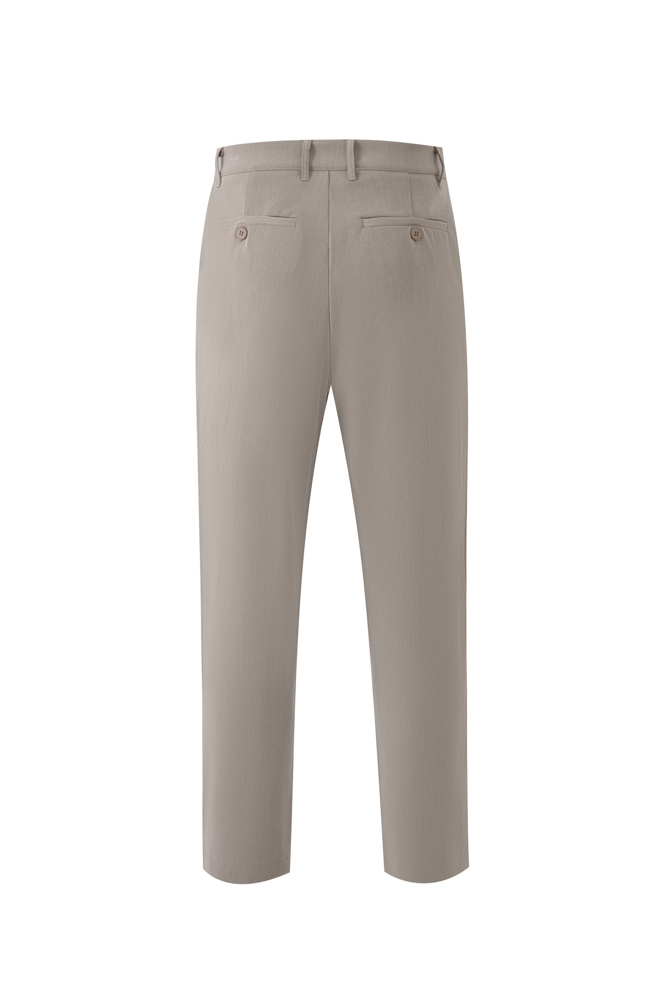 Tailored  trousers - Grey × polo shirt -Ivory — Combo Look
