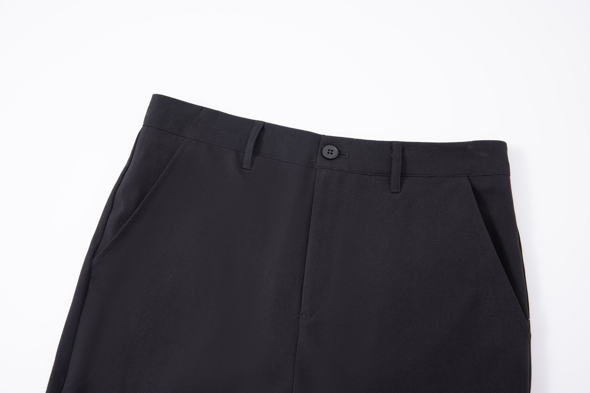 Tailored  trousers -Black × polo shirt -Beige — Combo Look
