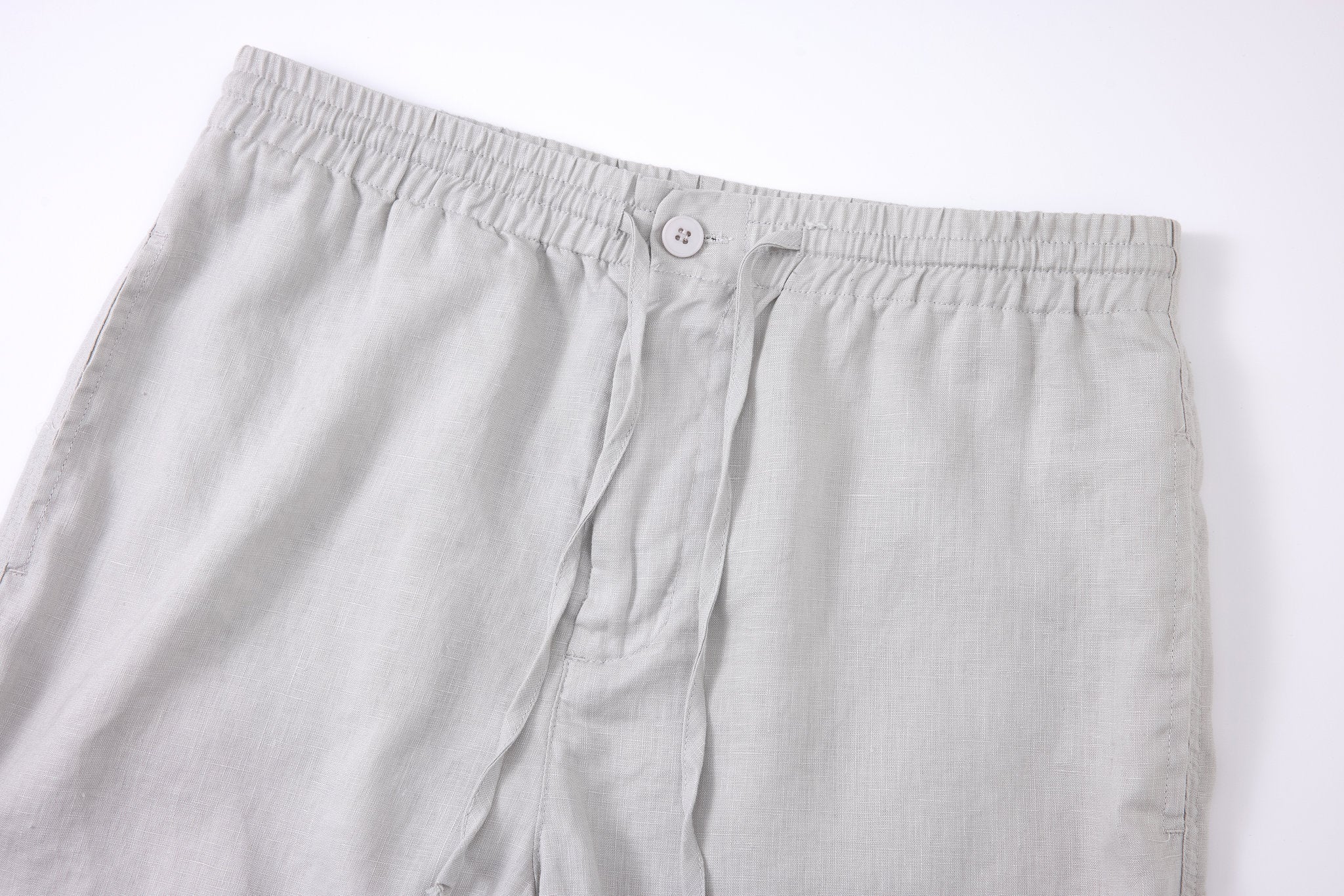 Linen Short-Grey × Towel Polo-White — Combo Look