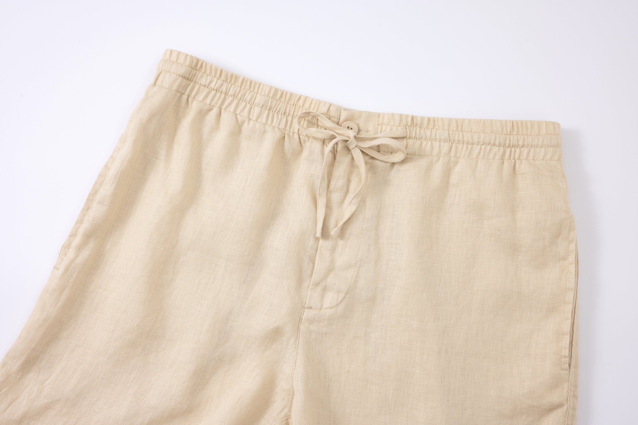 Linen Short-Beige × Linen Short Sleeves-White — Combo Look