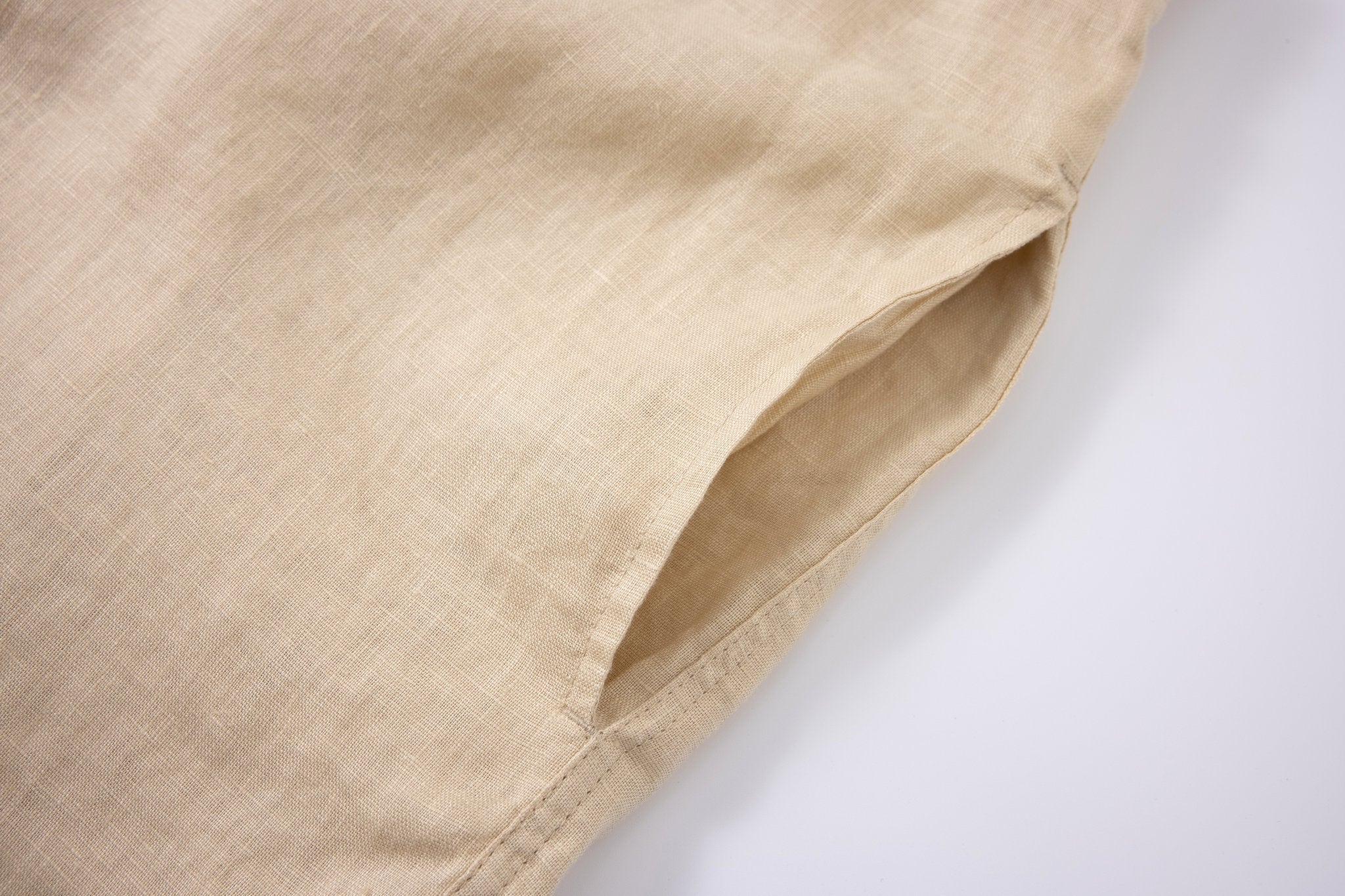 Linen Short-Beige × Linen Short Sleeves-White — Combo Look