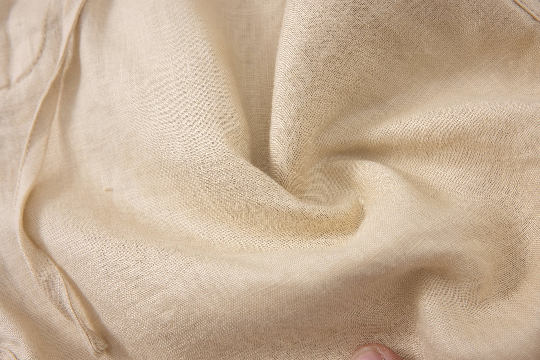 Linen Short-Beige × Linen Short Sleeves-White — Combo Look