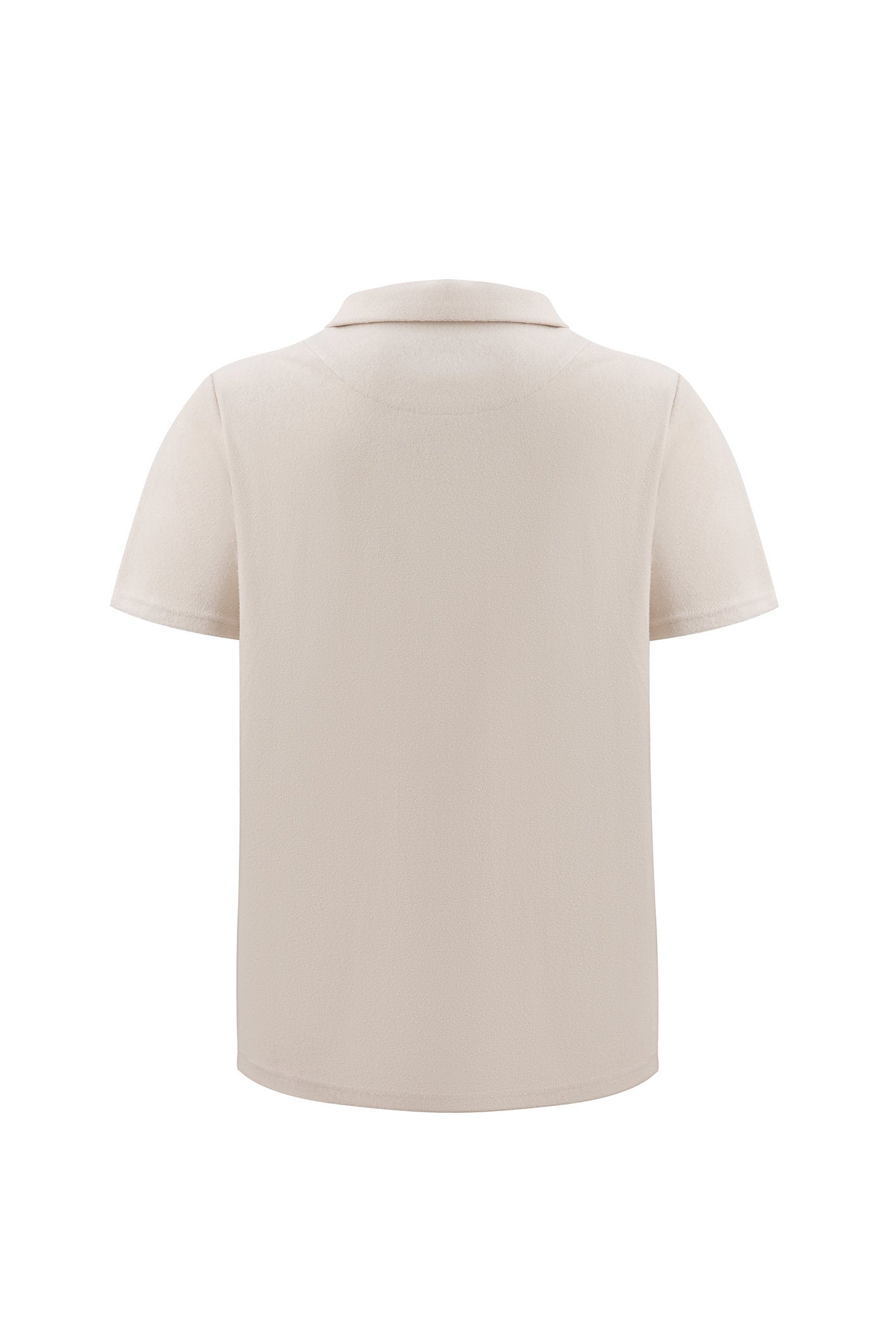 Towel Polo-Beige × Linen Pants-Ivory — Combo Look