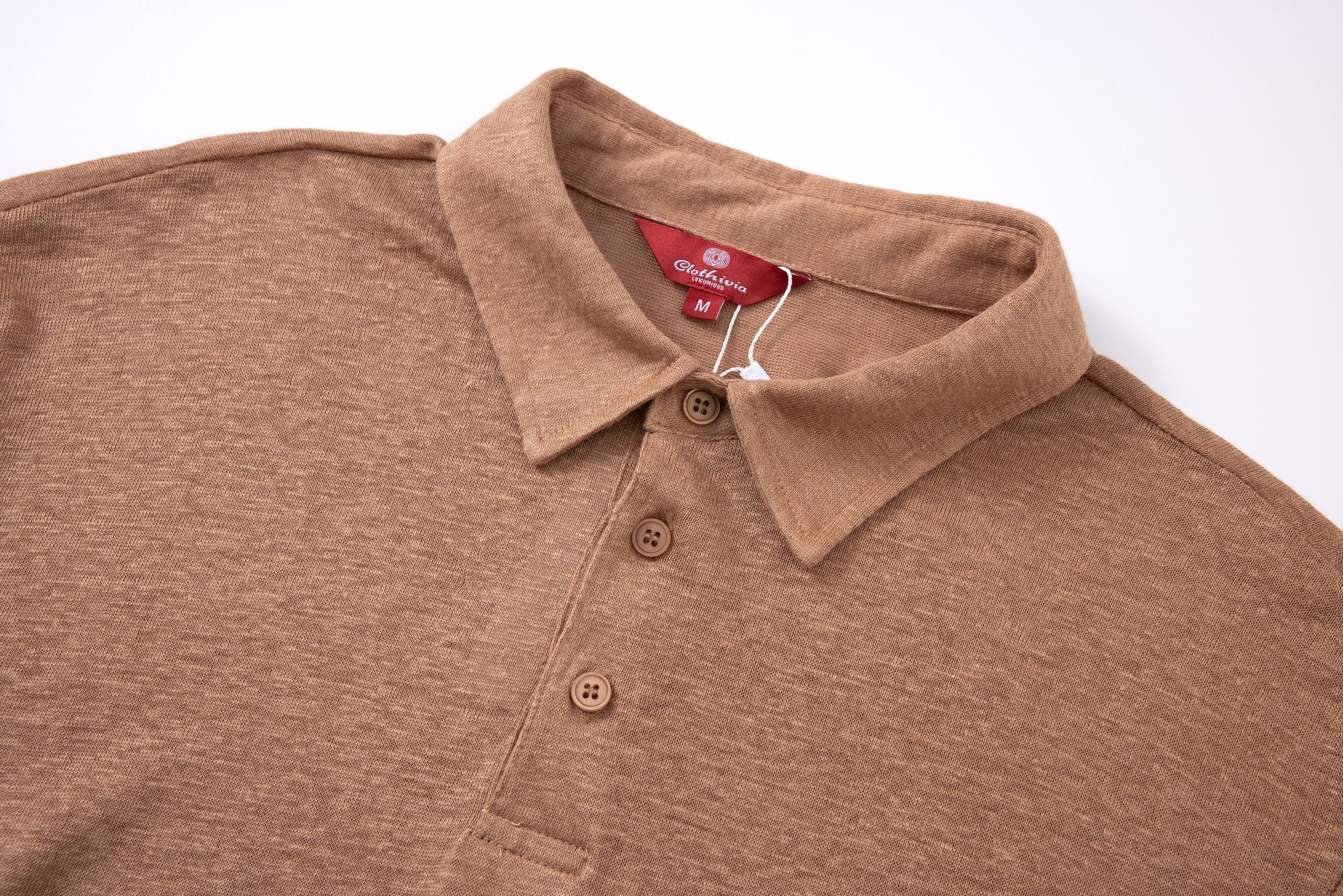 Polo Linen-Brown × Chino Short-Light-Grey — Combo Look