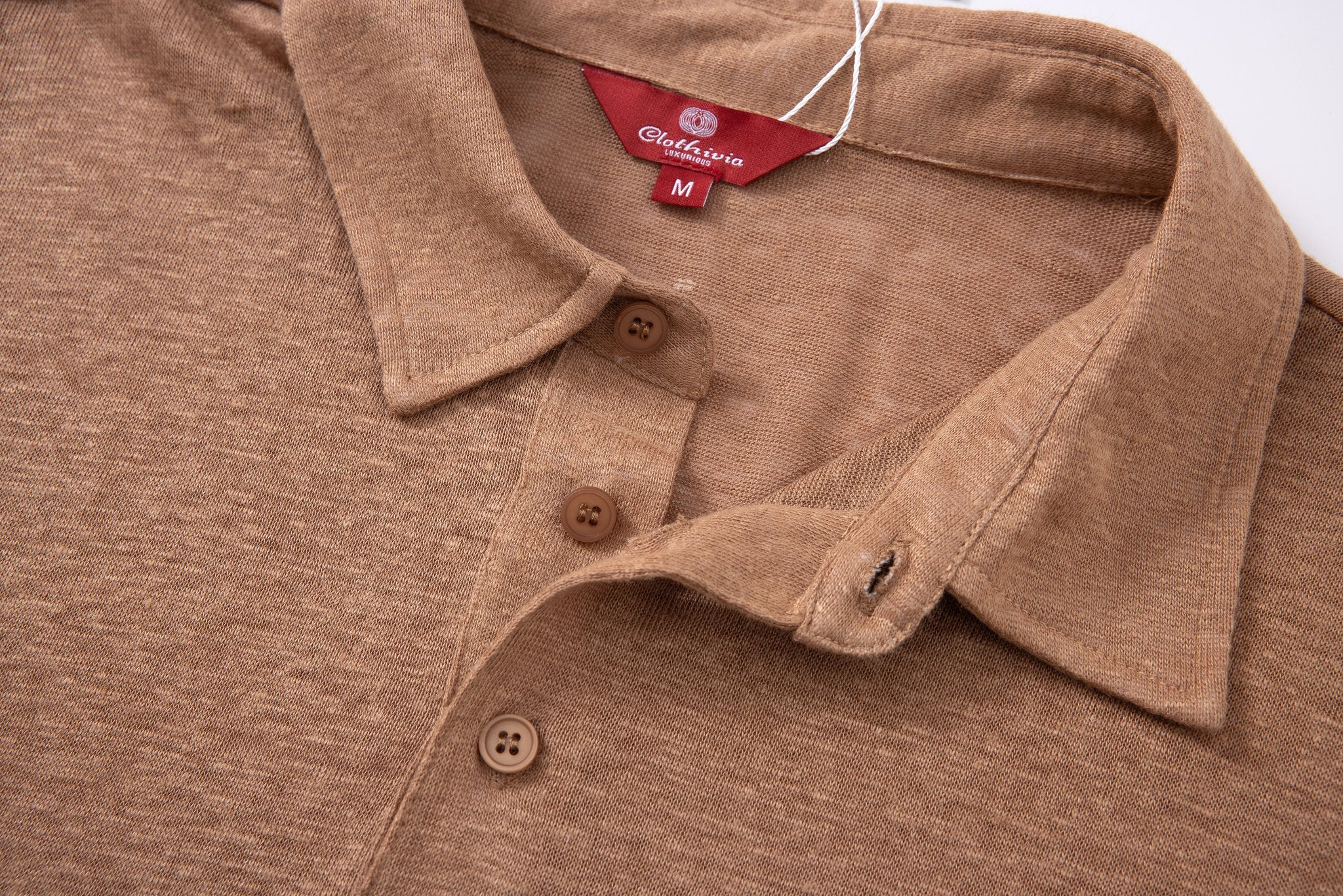 Polo Linen-Brown × Chino Short-Light-Grey — Combo Look