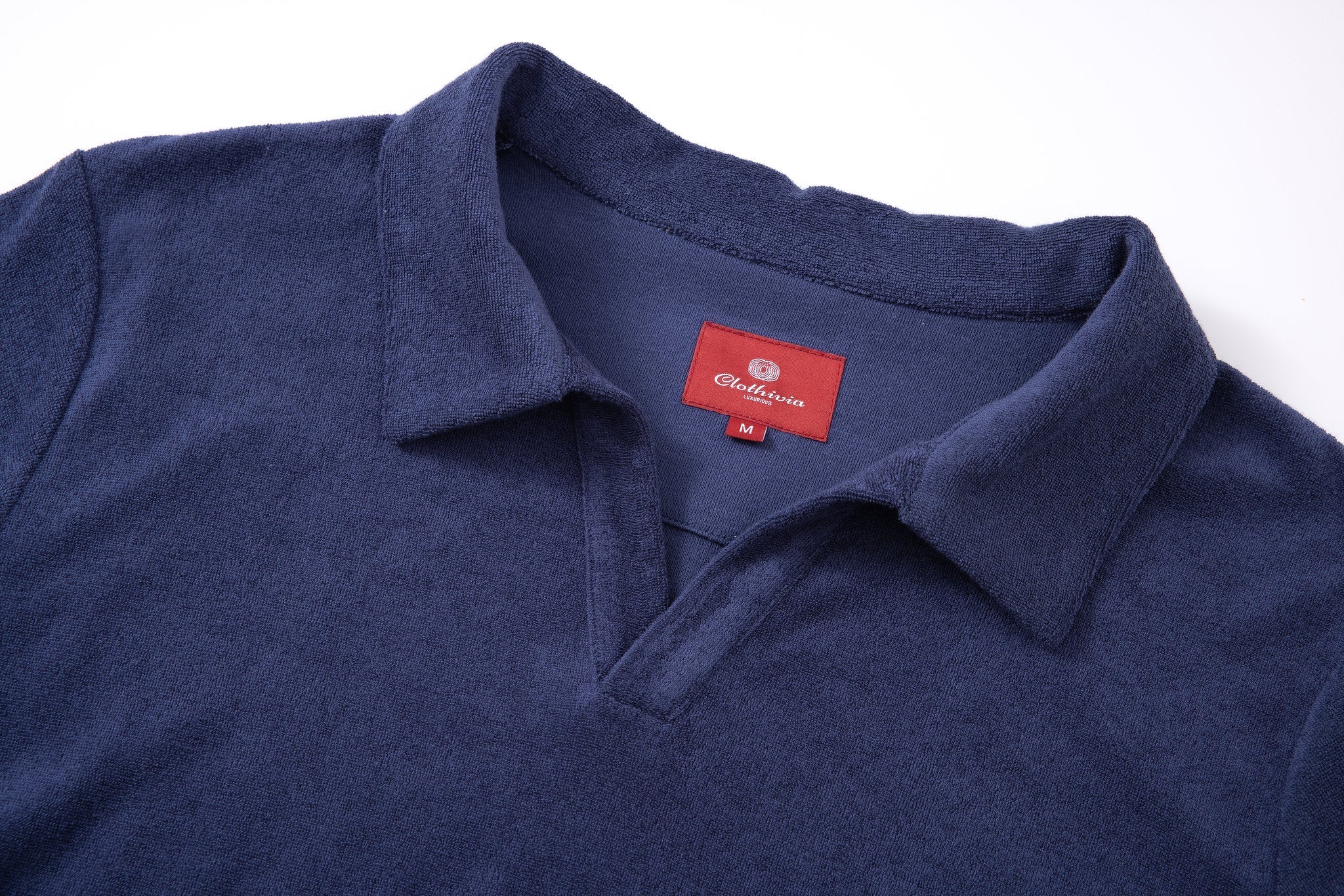 Towel Polo-Navy × Linen Pants-Beige — Combo Look