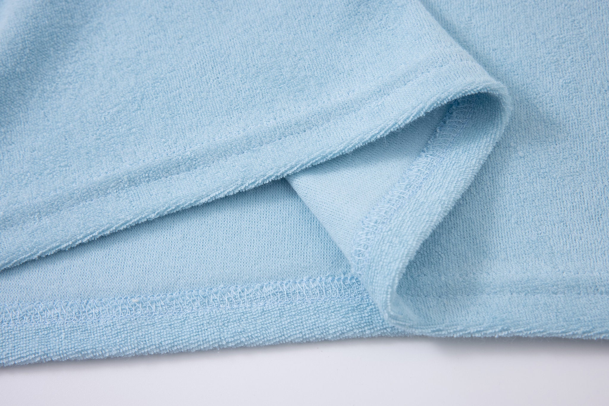 Towel Polo-Baby Blue × Linen Pants-Ivory — Combo Look