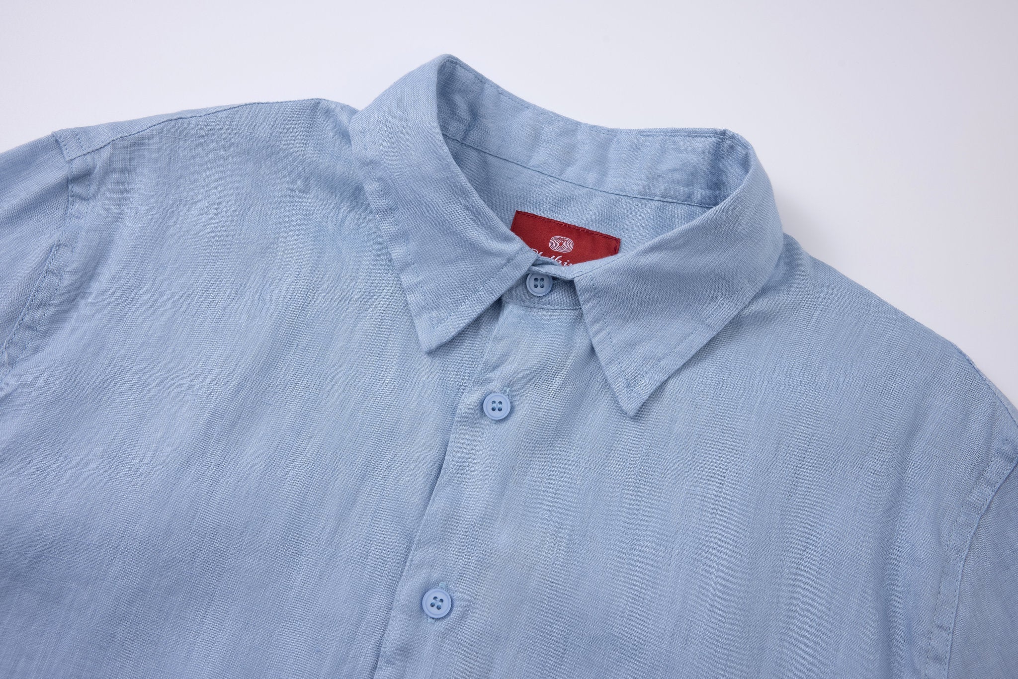 Linen Short Sleeves-Ocean-Blue × Linen Pants-Beige — Combo Look