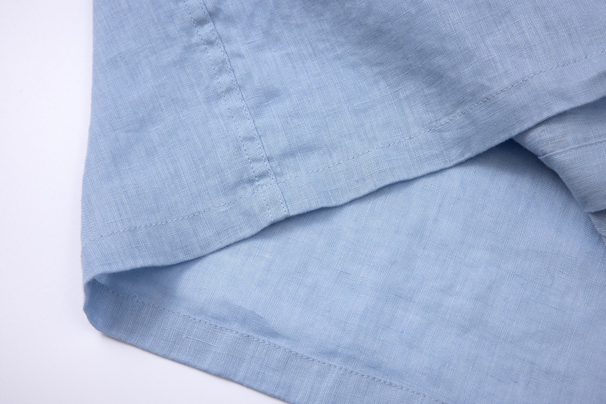 Swimming shorts-Stripe-Orange × Linen Short Sleeves-Ocean-Blue — Combo Look