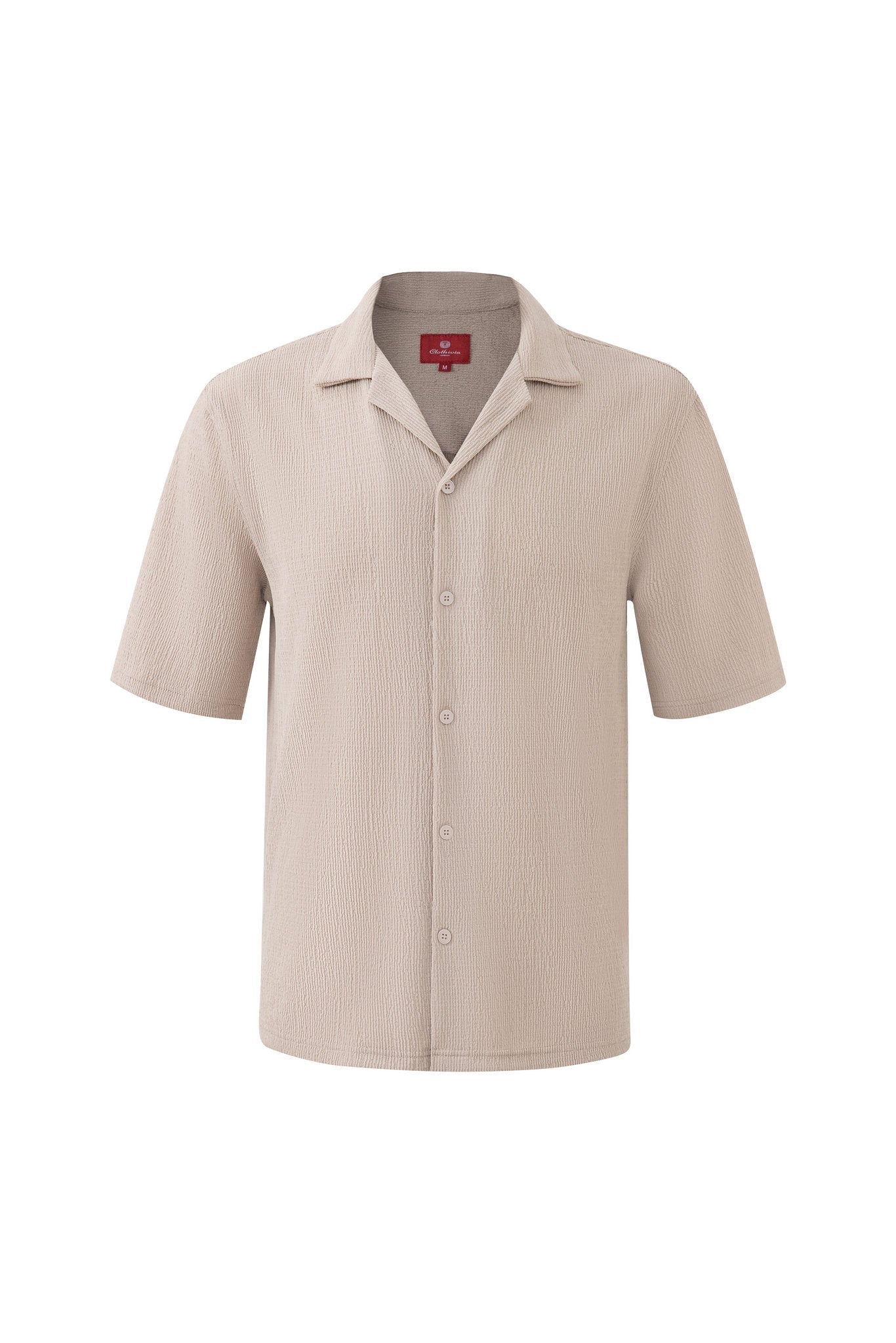 Textured T-shirt-Biege