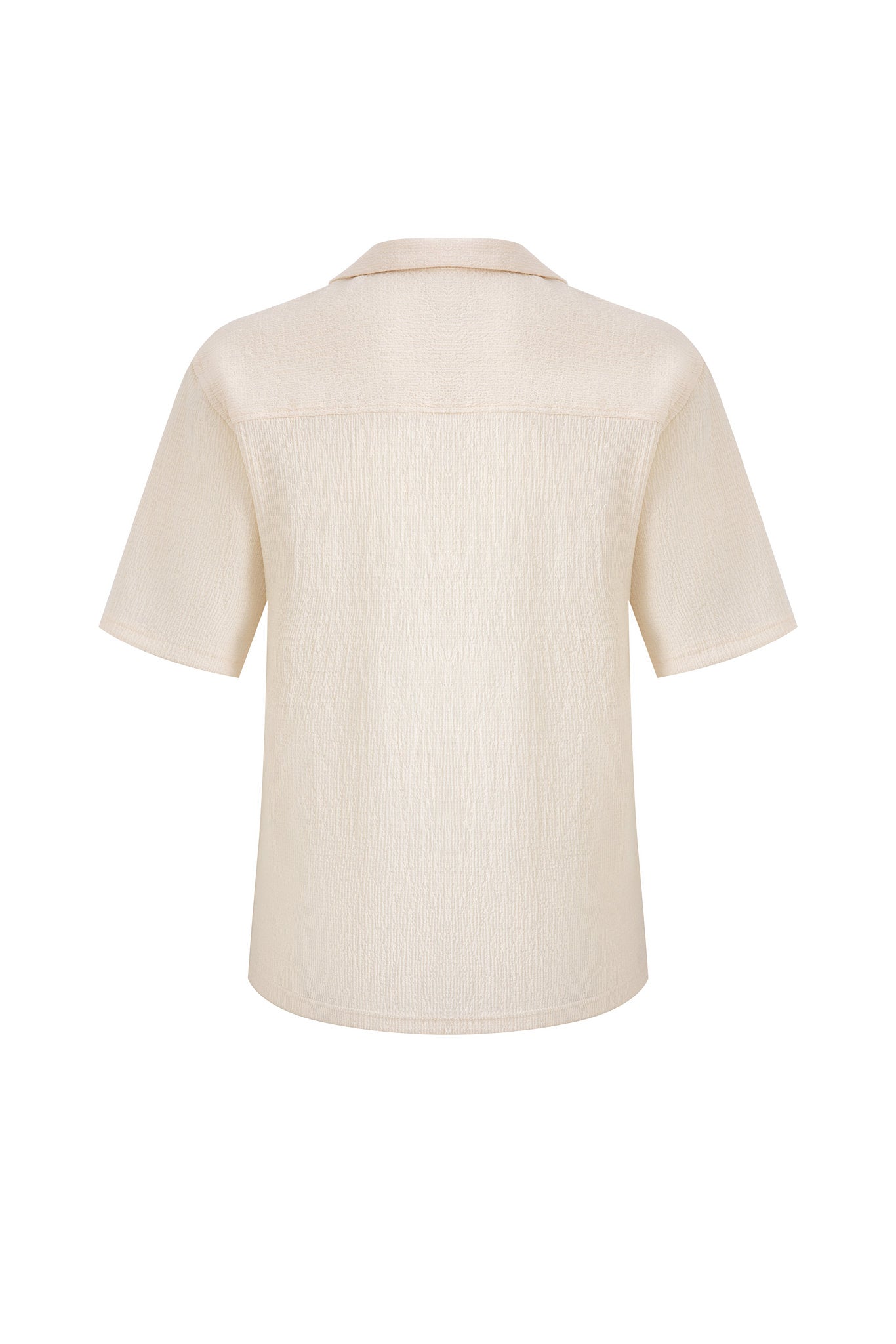 Textured T-shirt-Crème × Chino Short-Light-Grey — Combo Look