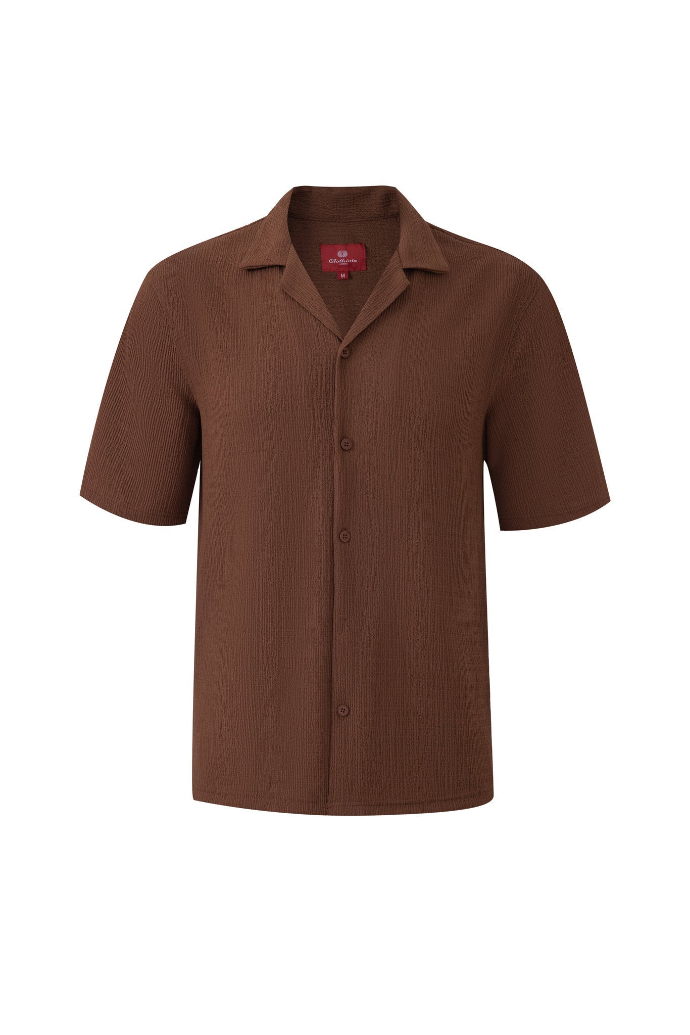 Textured T-shirt-Brown × Chino Short-Beige — Combo Look