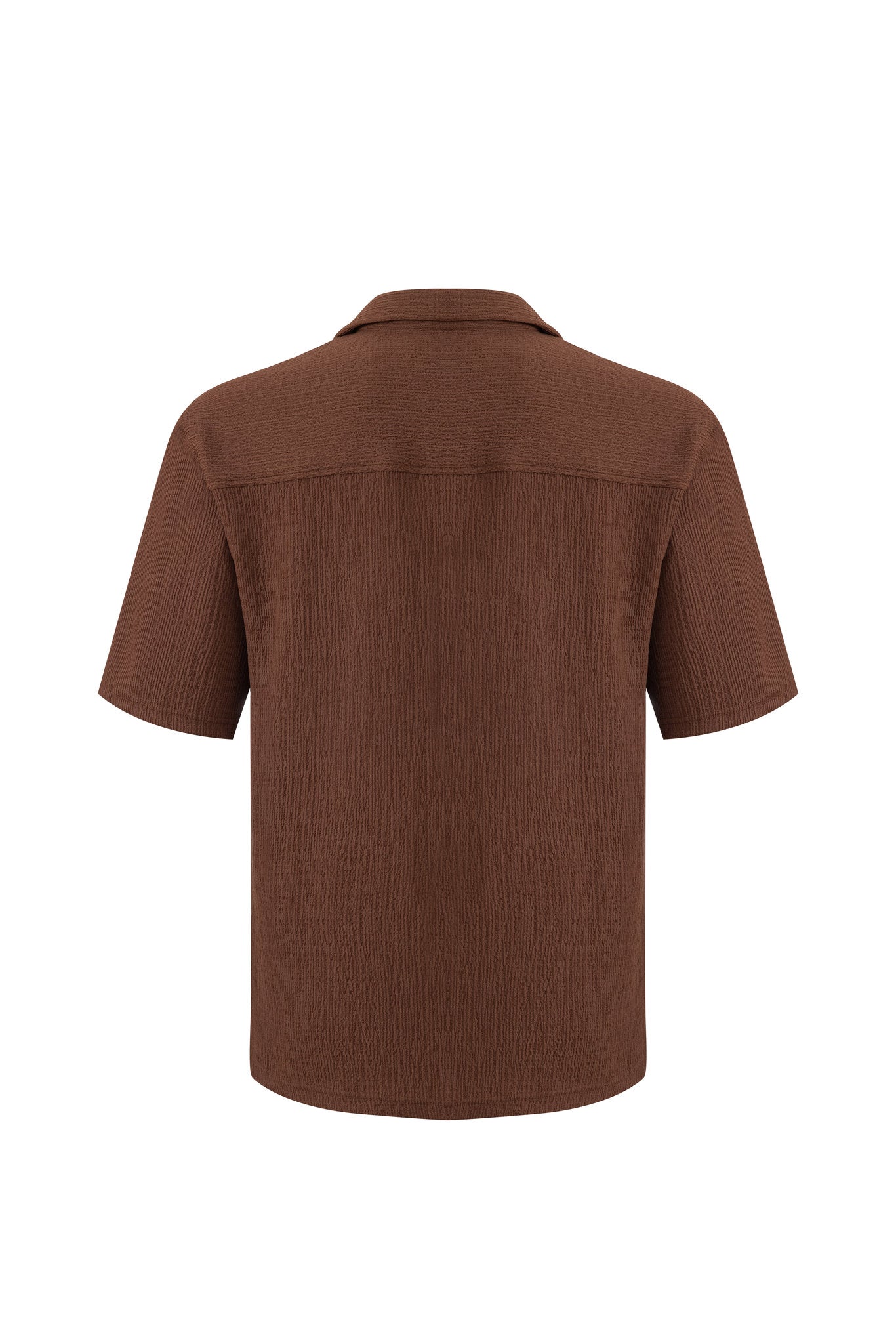 Textured T-shirt-Brown × Chino Short-Beige — Combo Look