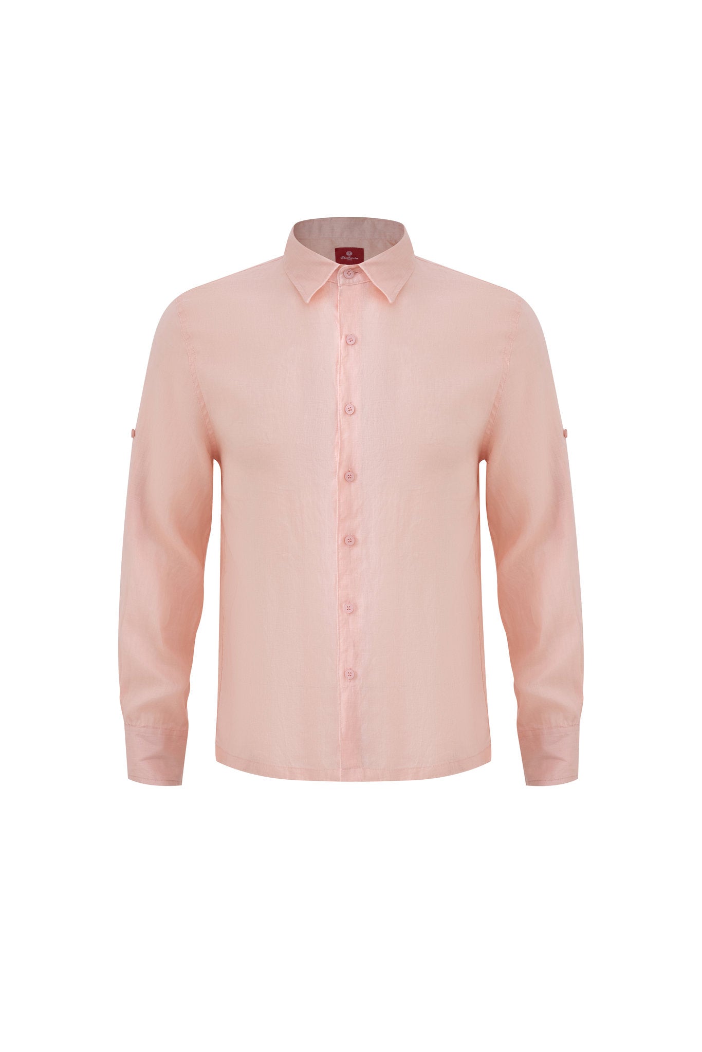 premium swimming shorts-Tiffany × Linen Long Sleeves-Pink — Combo Look