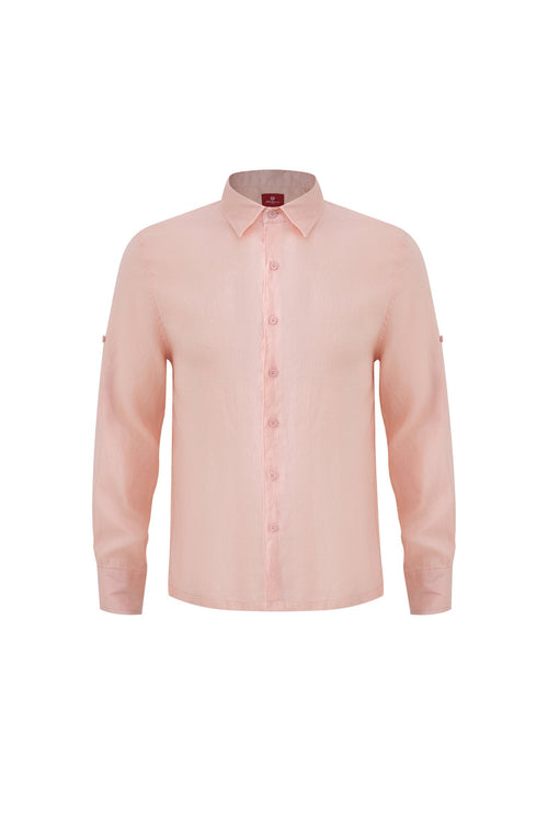 Linen Long Sleeves-Pink