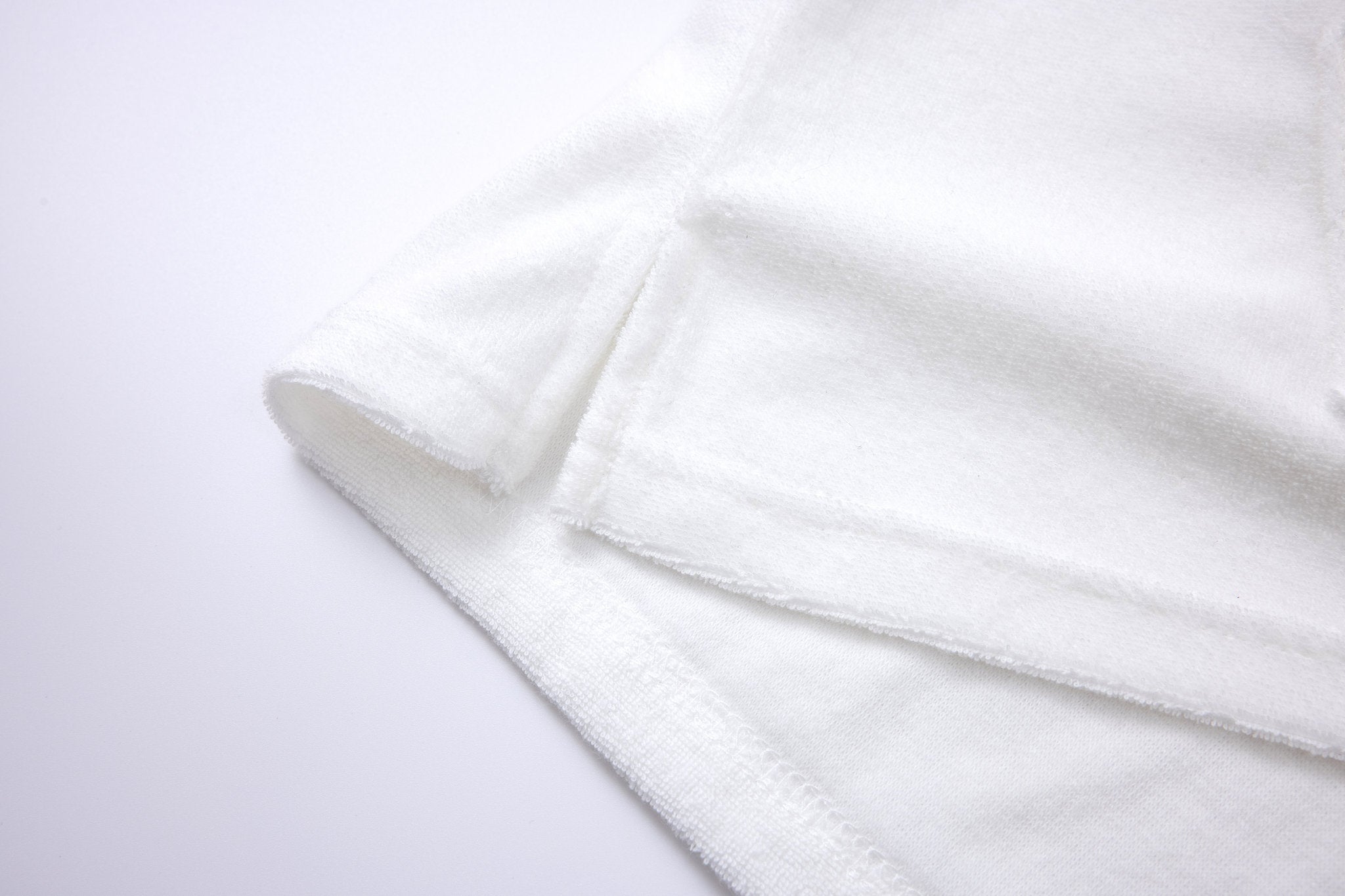 Towel Hoodie-White × Linen Pants-Beige — Combo Look
