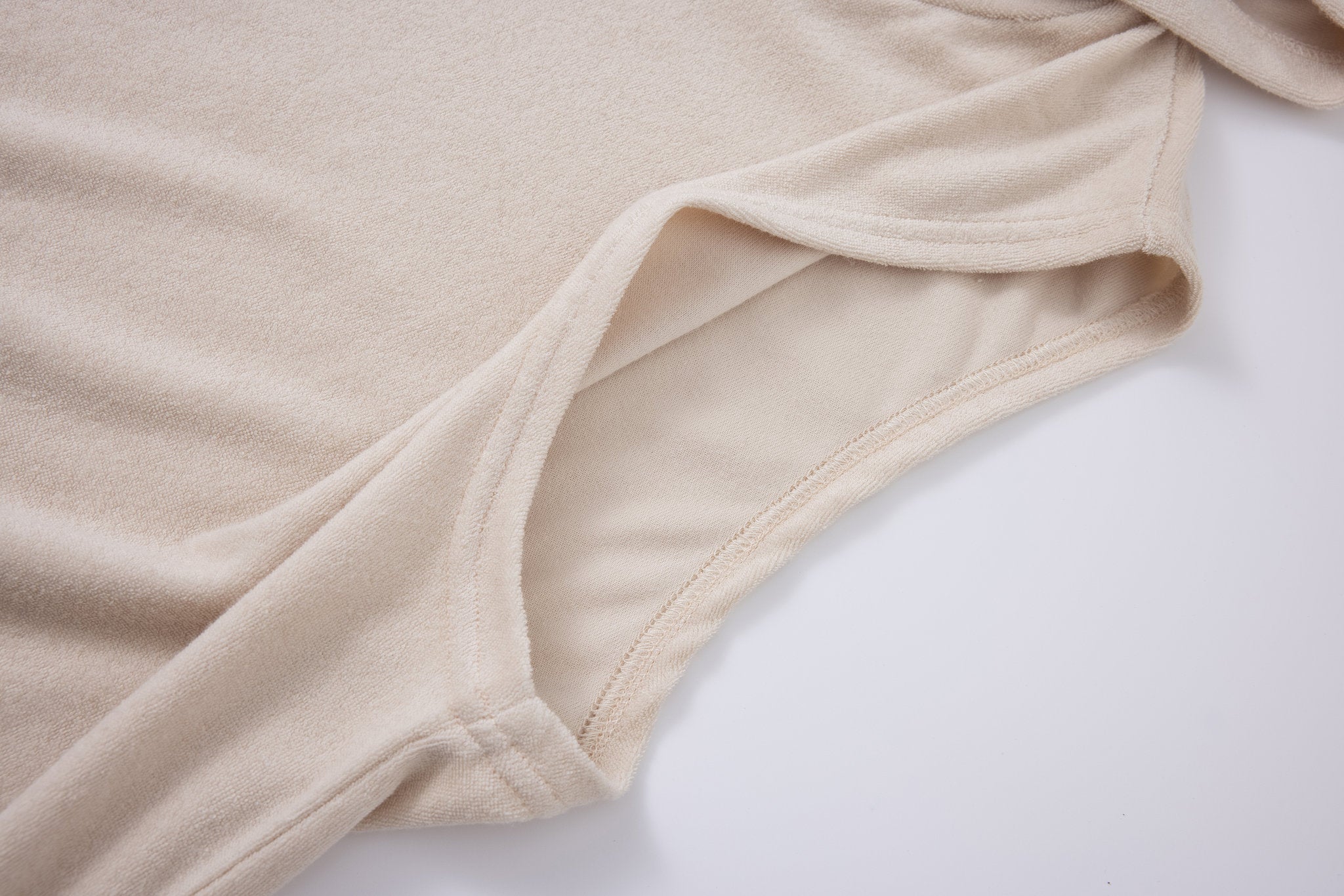 premium swimming shorts-Mist-Gray × Towel Hoodie-Beige — Combo Look