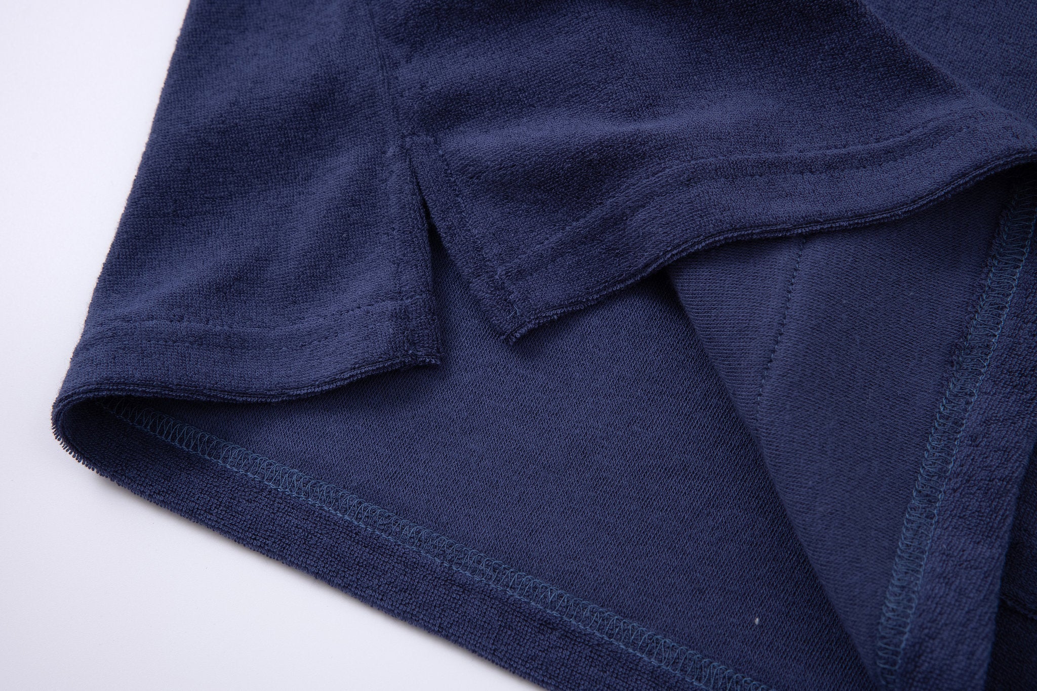 Towel Hoodie-Navy × Linen Pants-Beige — Combo Look