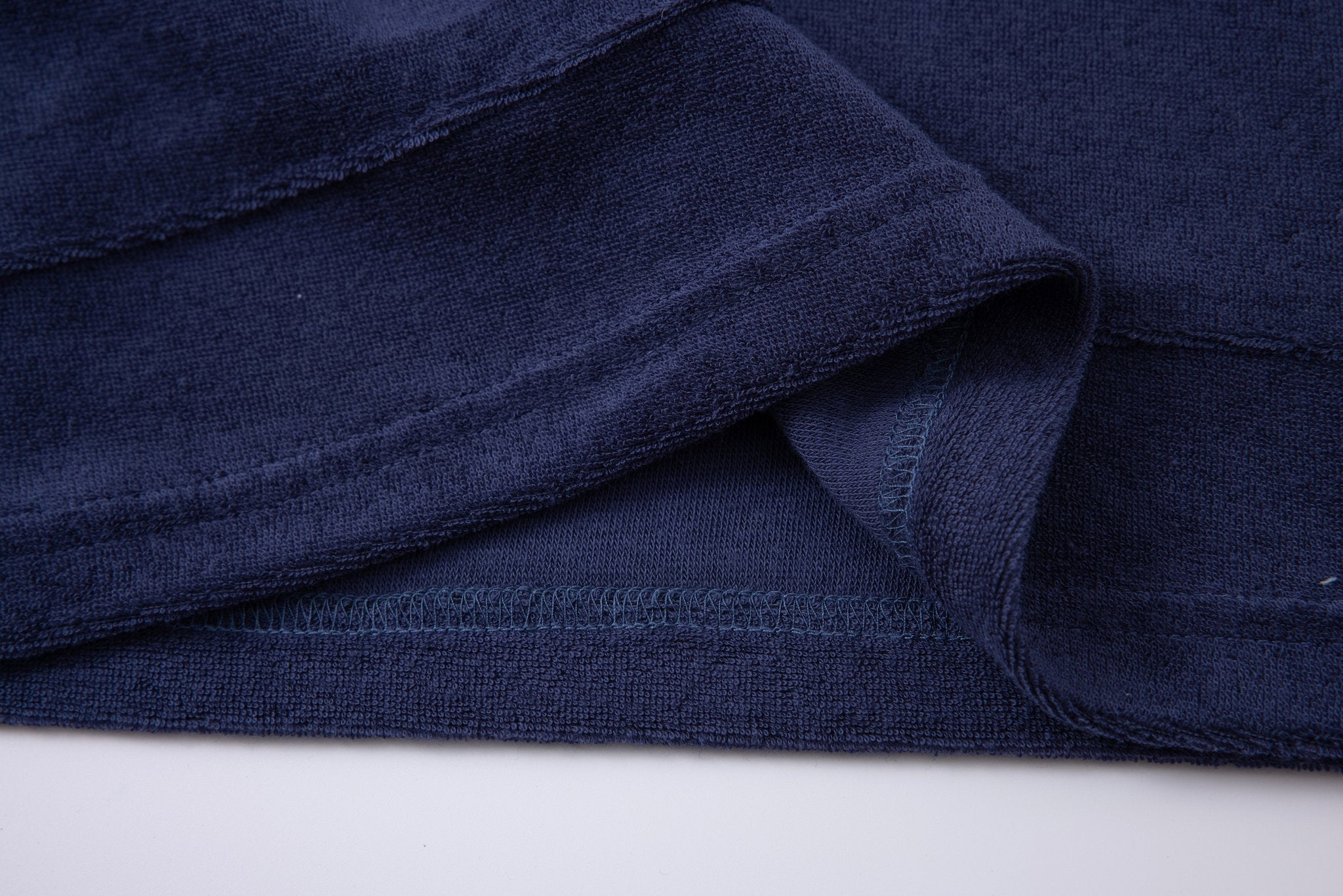 Towel Hoodie-Navy × Linen Pants-Beige — Combo Look