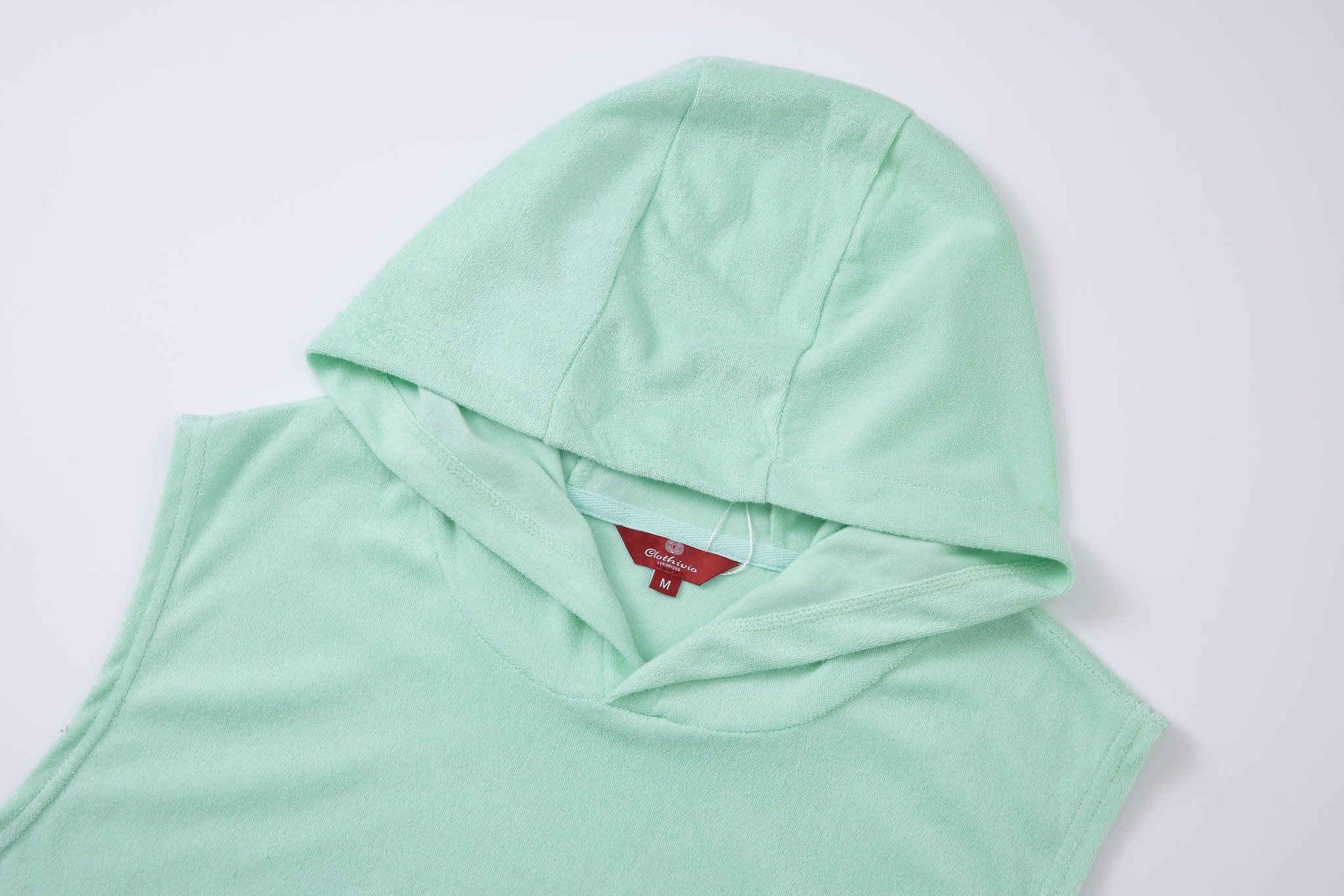 Towel Hoodie-Mint-Green × Linen Pants-Ivory — Combo Look