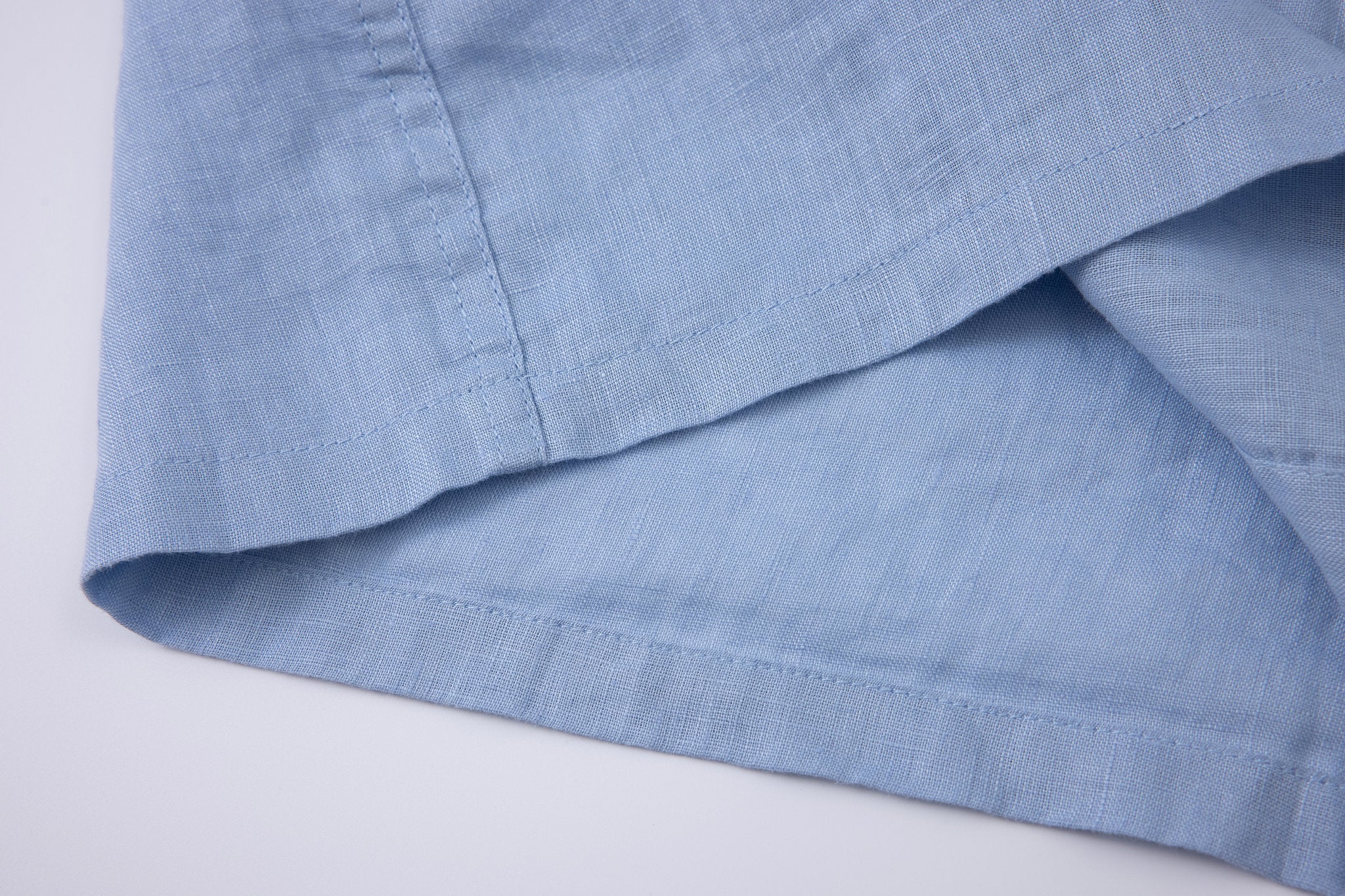 Linen Long Sleeves-Ocean-Blue × Linen Pants-Beige — Combo Look