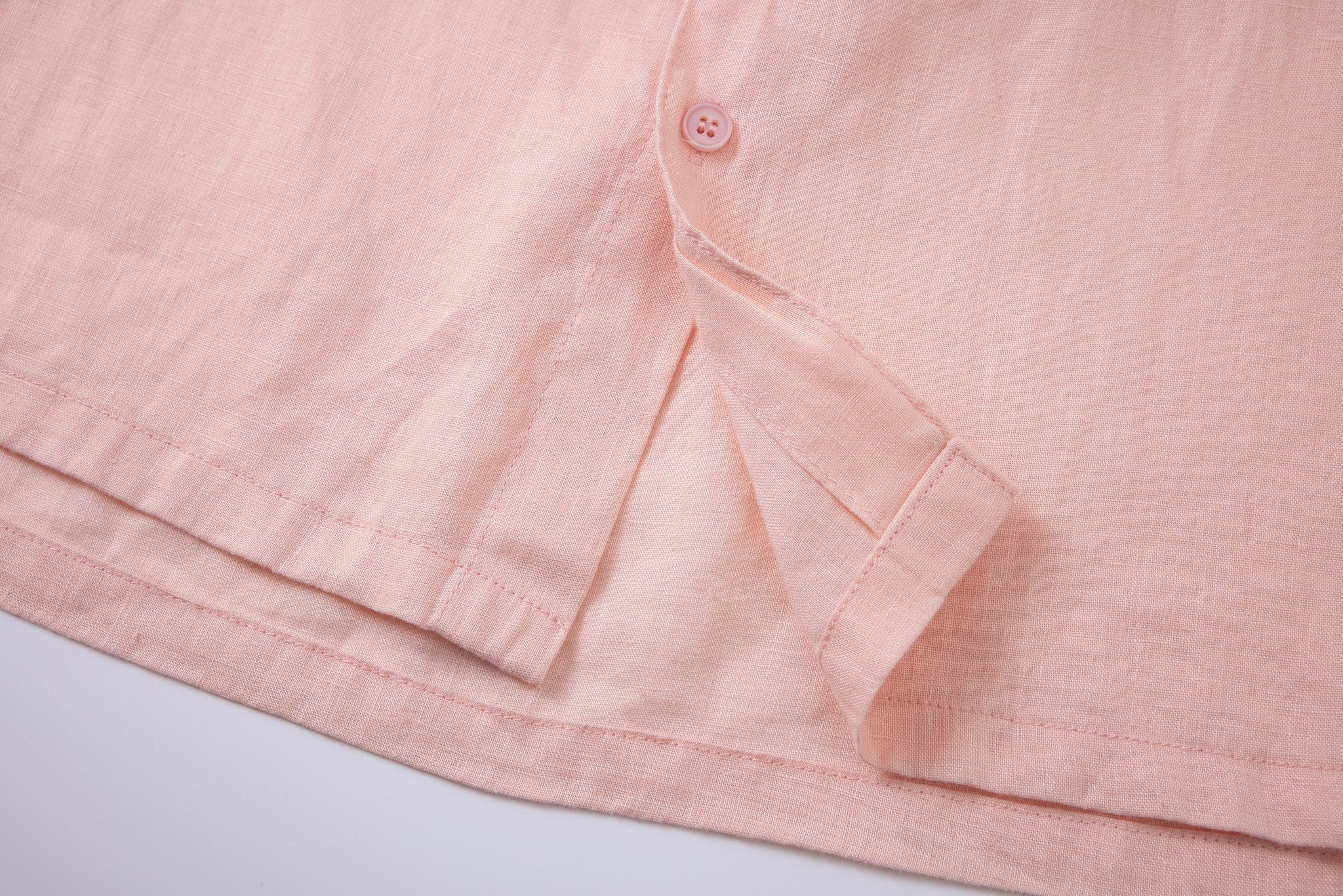 premium swimming shorts-Tiffany × Linen Long Sleeves-Pink — Combo Look