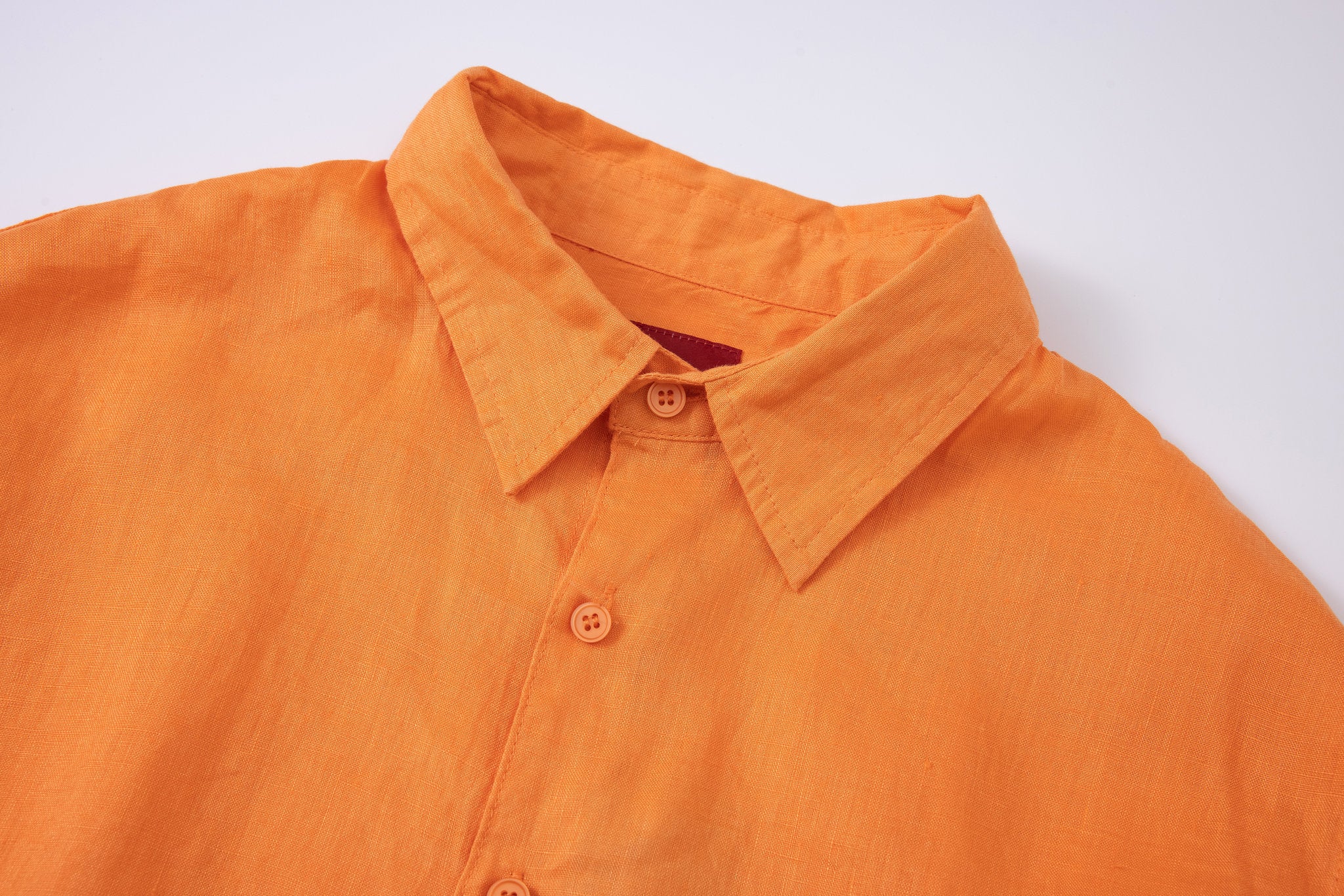 Linen Long Sleeves-Orange × Linen Pants-Ivory — Combo Look