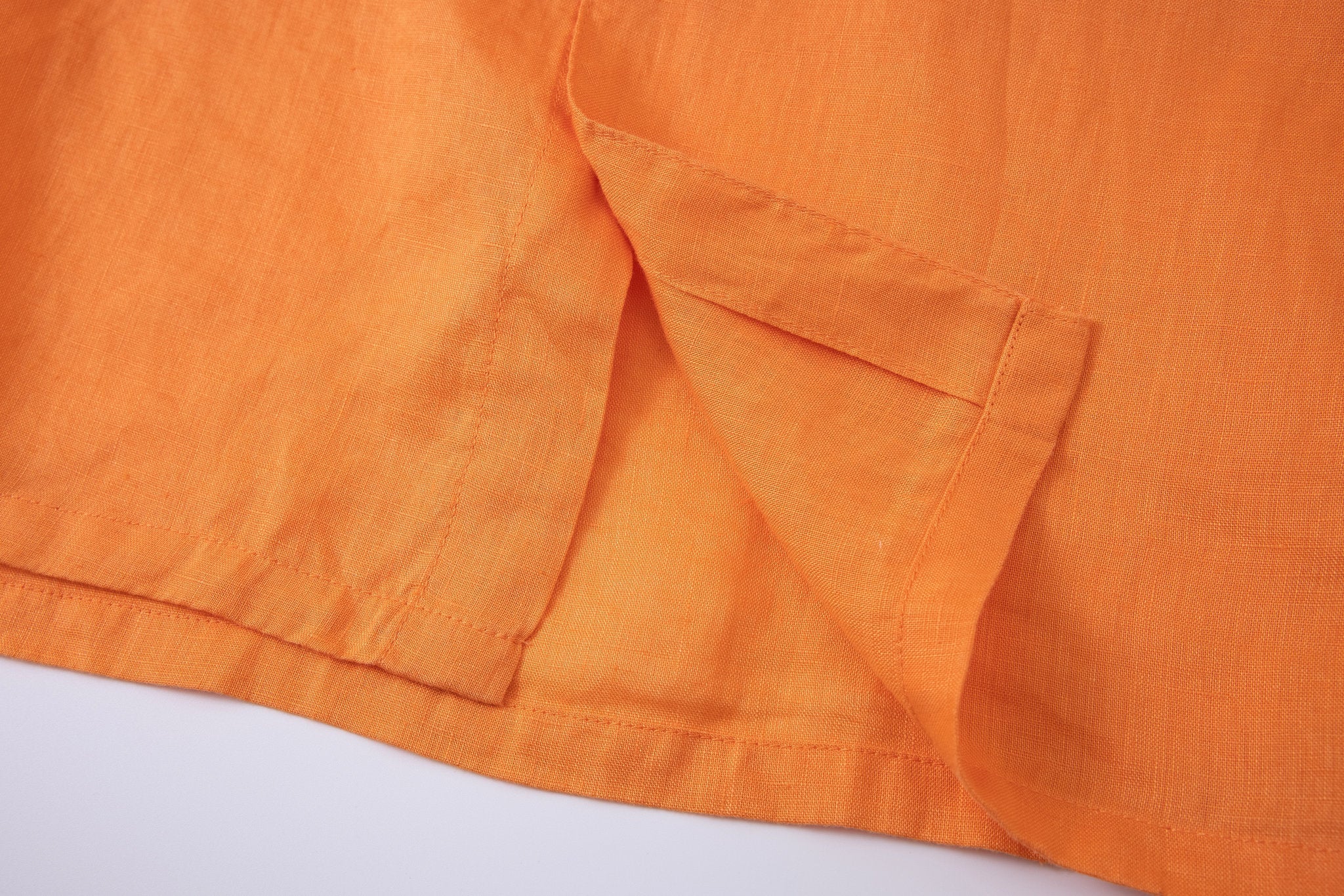 Linen Long Sleeves-Orange × Linen Pants-Ivory — Combo Look