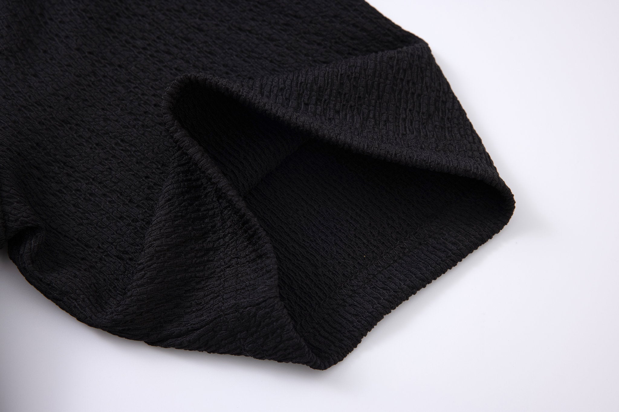 Textured T-shirt-Black × Chino Short-Light-Grey — Combo Look