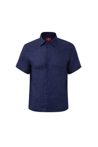 Linen Short Sleeves-Navy