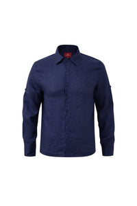 Linen Long Sleeves-Navy