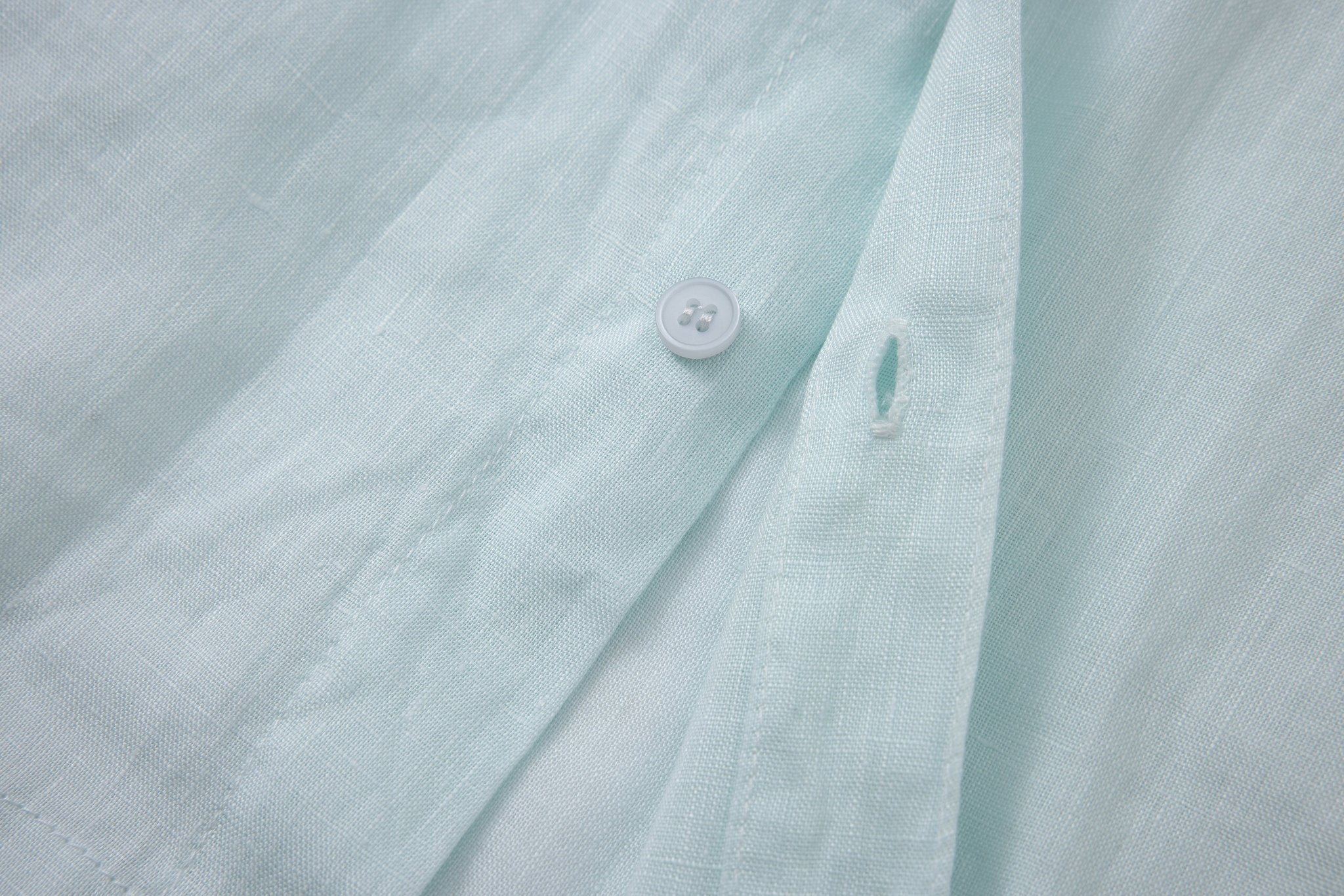 premium swimming shorts-Tuscan-Sun × Linen Long Sleeves-Baby-Blue — Combo Look