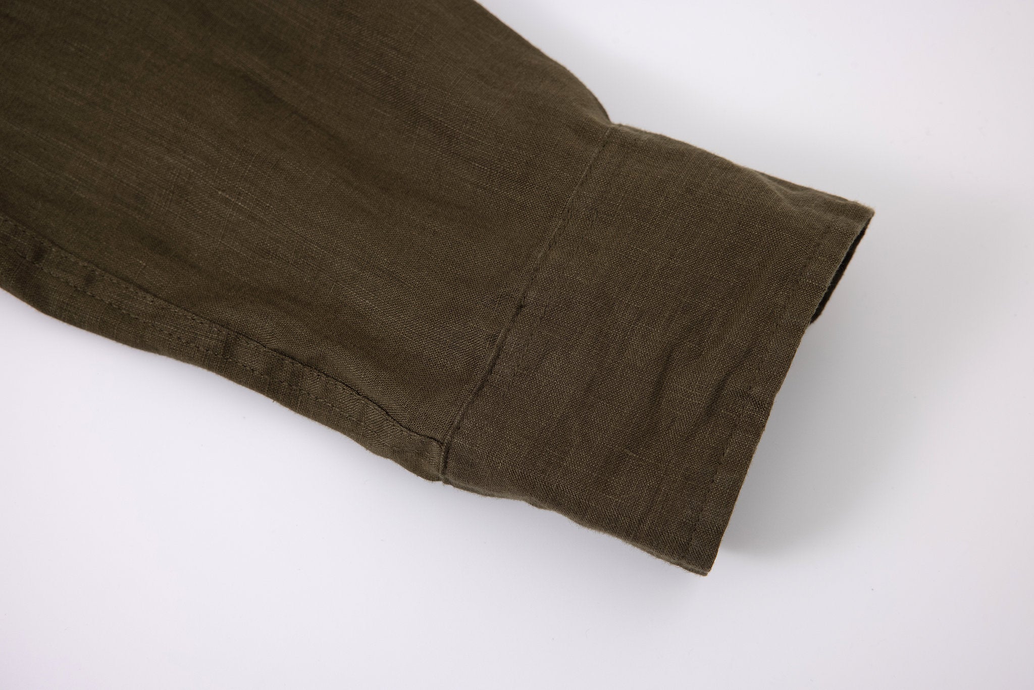 Linen Long Sleeves-Olive × Linen Pants-Beige — Combo Look