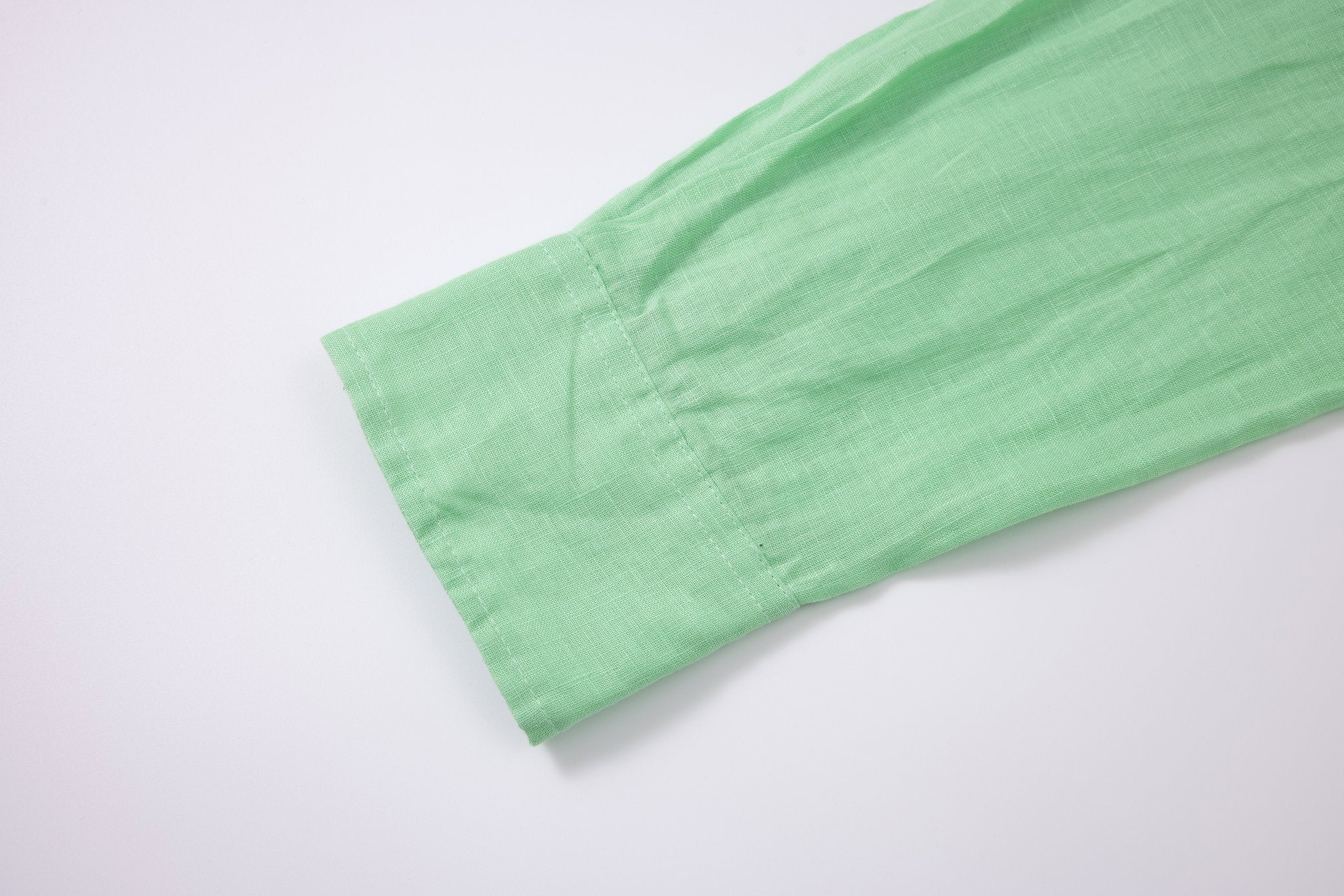 Linen Long Sleeves-Pastel-Mint × Linen Pants-Beige — Combo Look