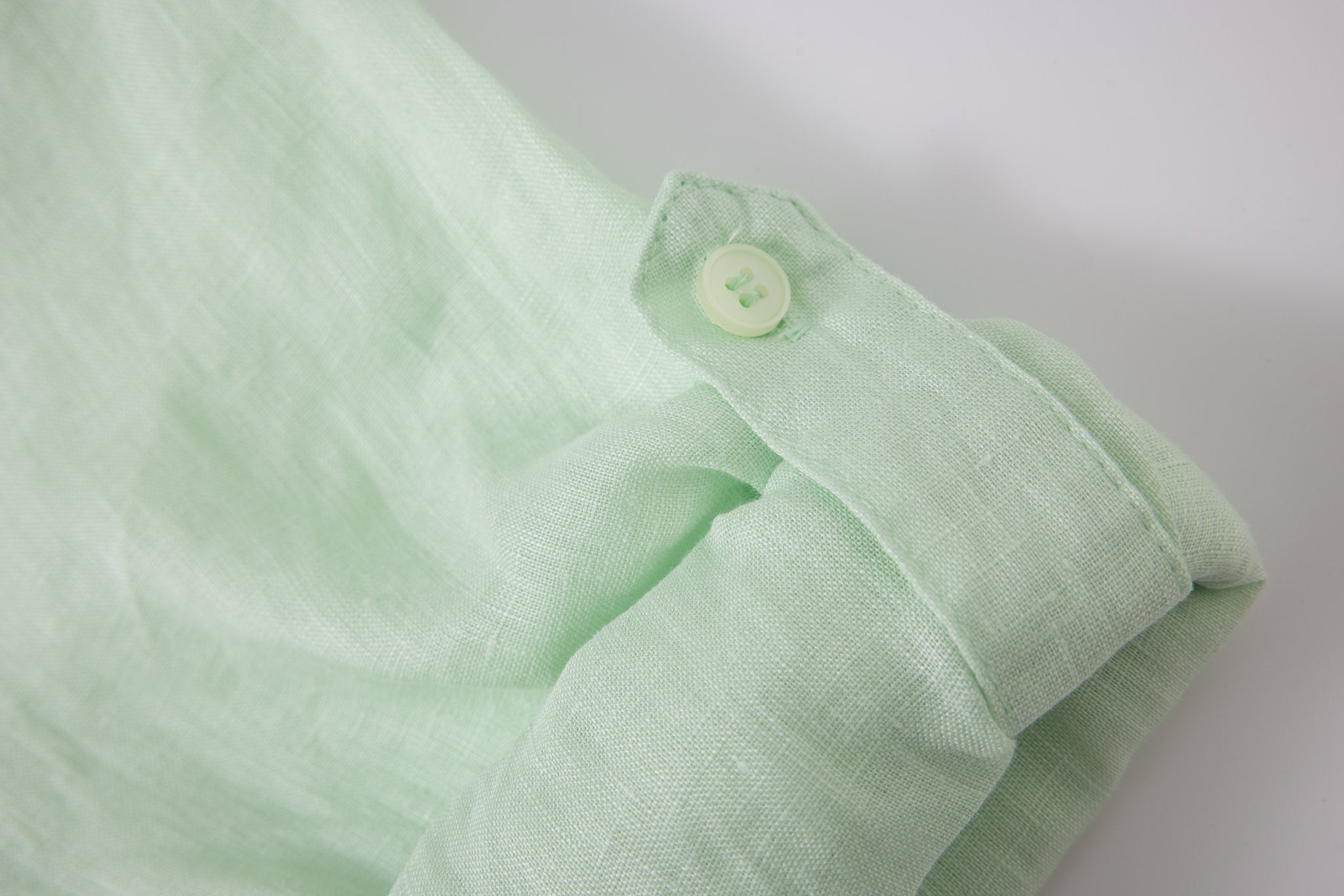 Linen Long Sleeves-Mint-Green × Linen Pants-Ivory — Combo Look
