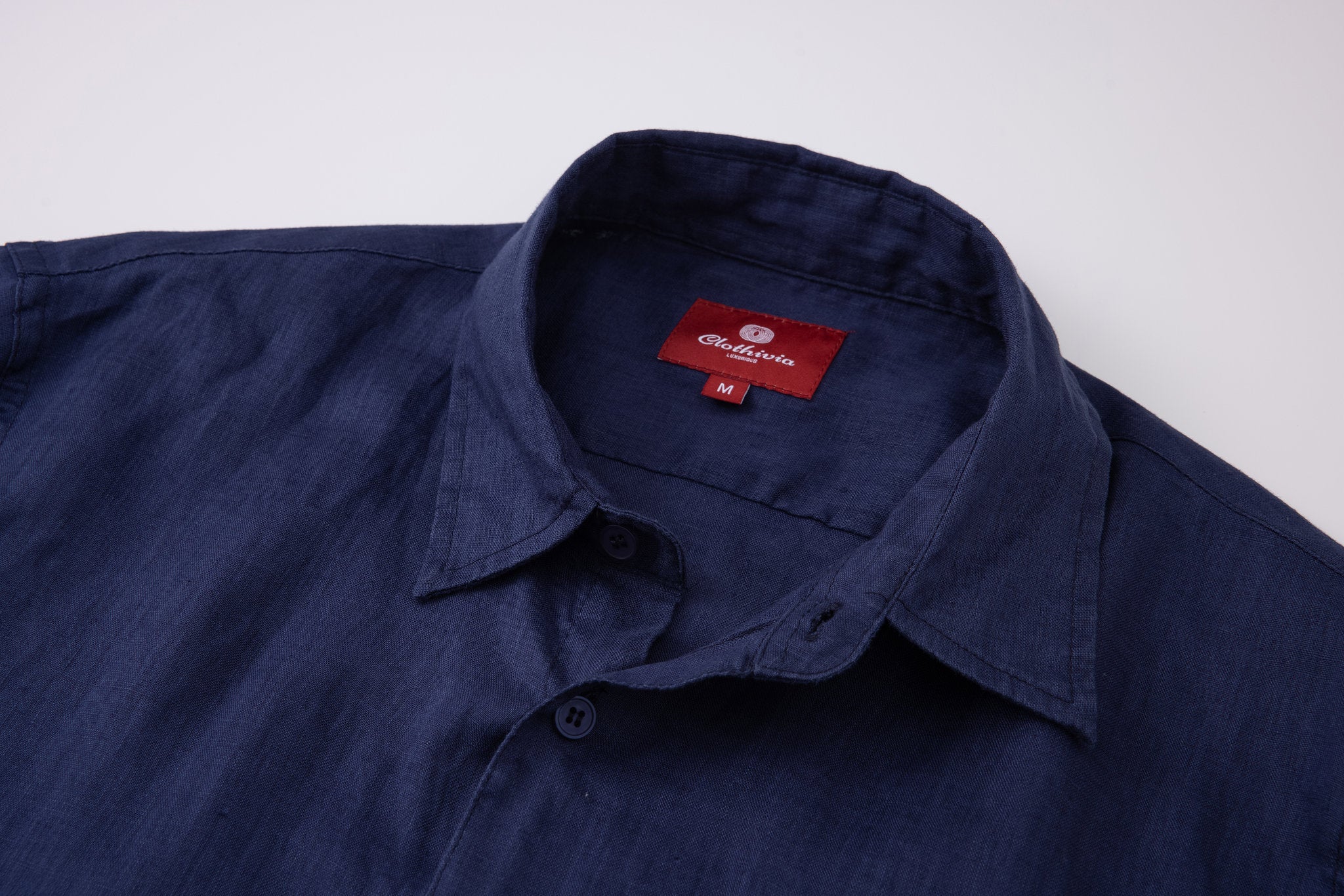 Linen Short Sleeves-Navy × Linen Pants-Beige — Combo Look
