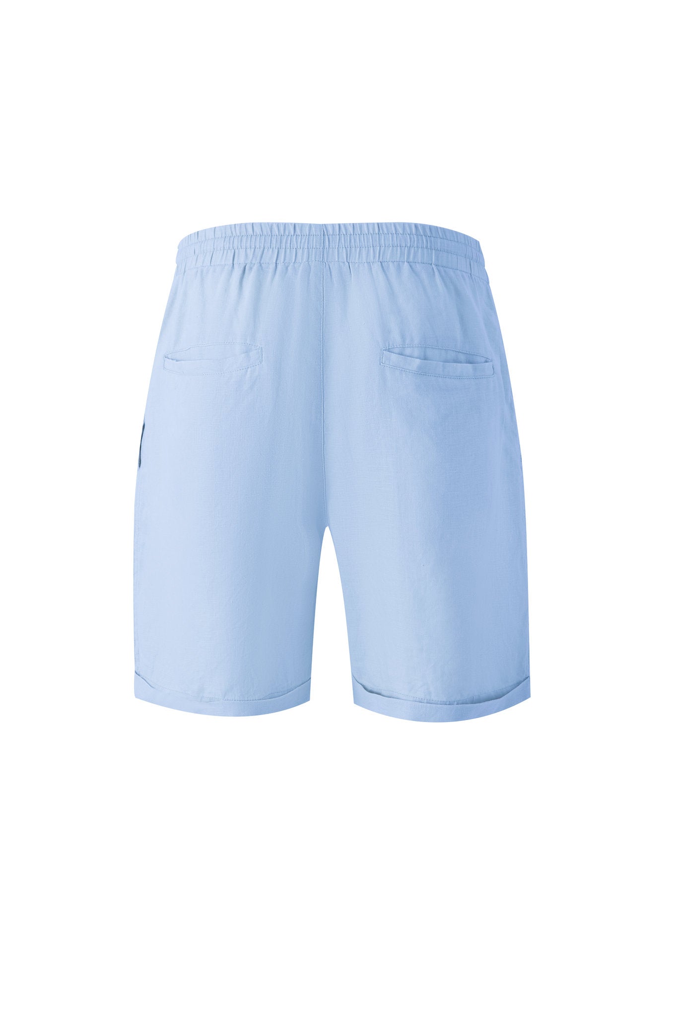 Linen Short-Ocean-Blue × Linen Short Sleeves-White — Combo Look