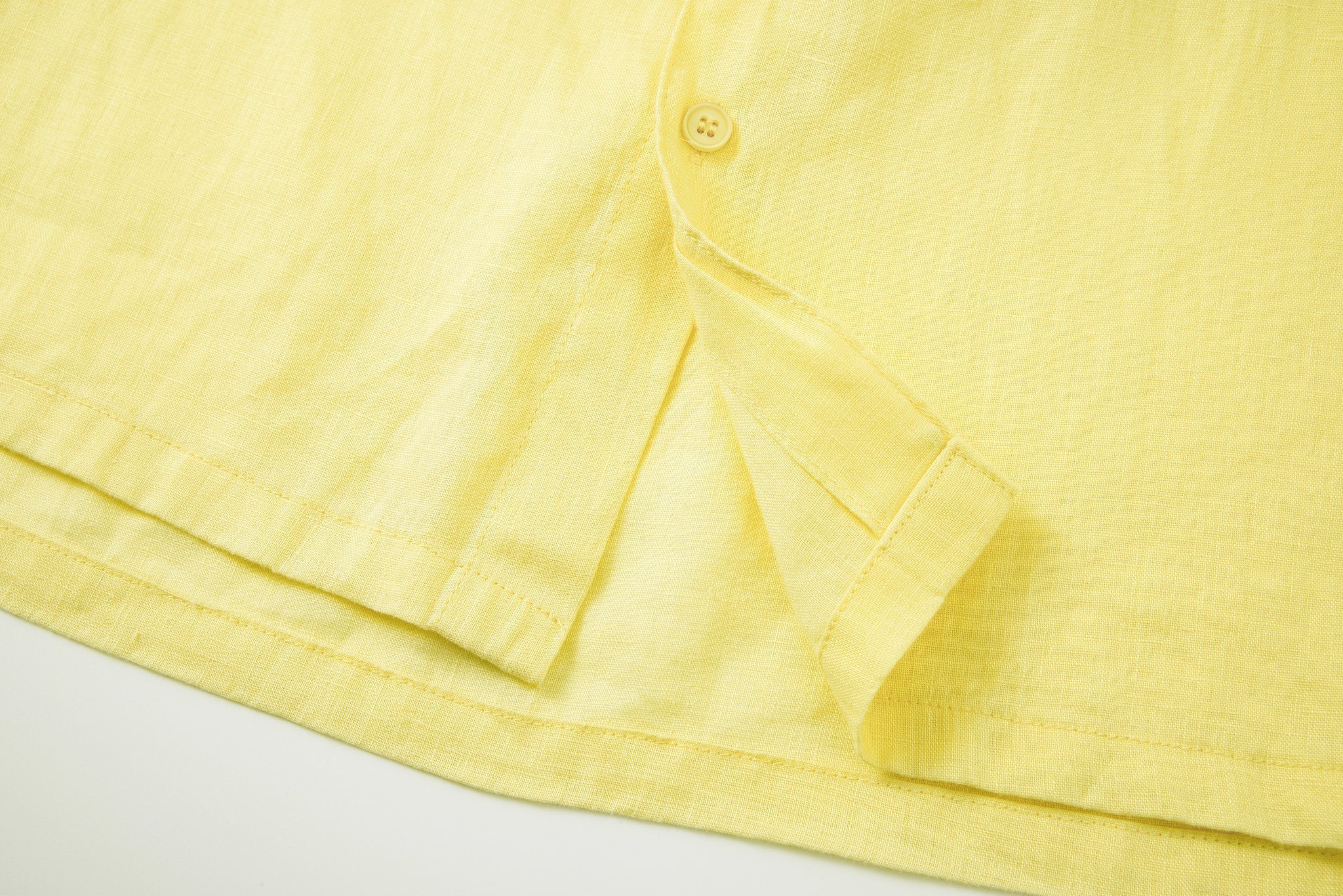 Linen Long Sleeves-Lemon-Yellow × Linen Pants-Ivory — Combo Look