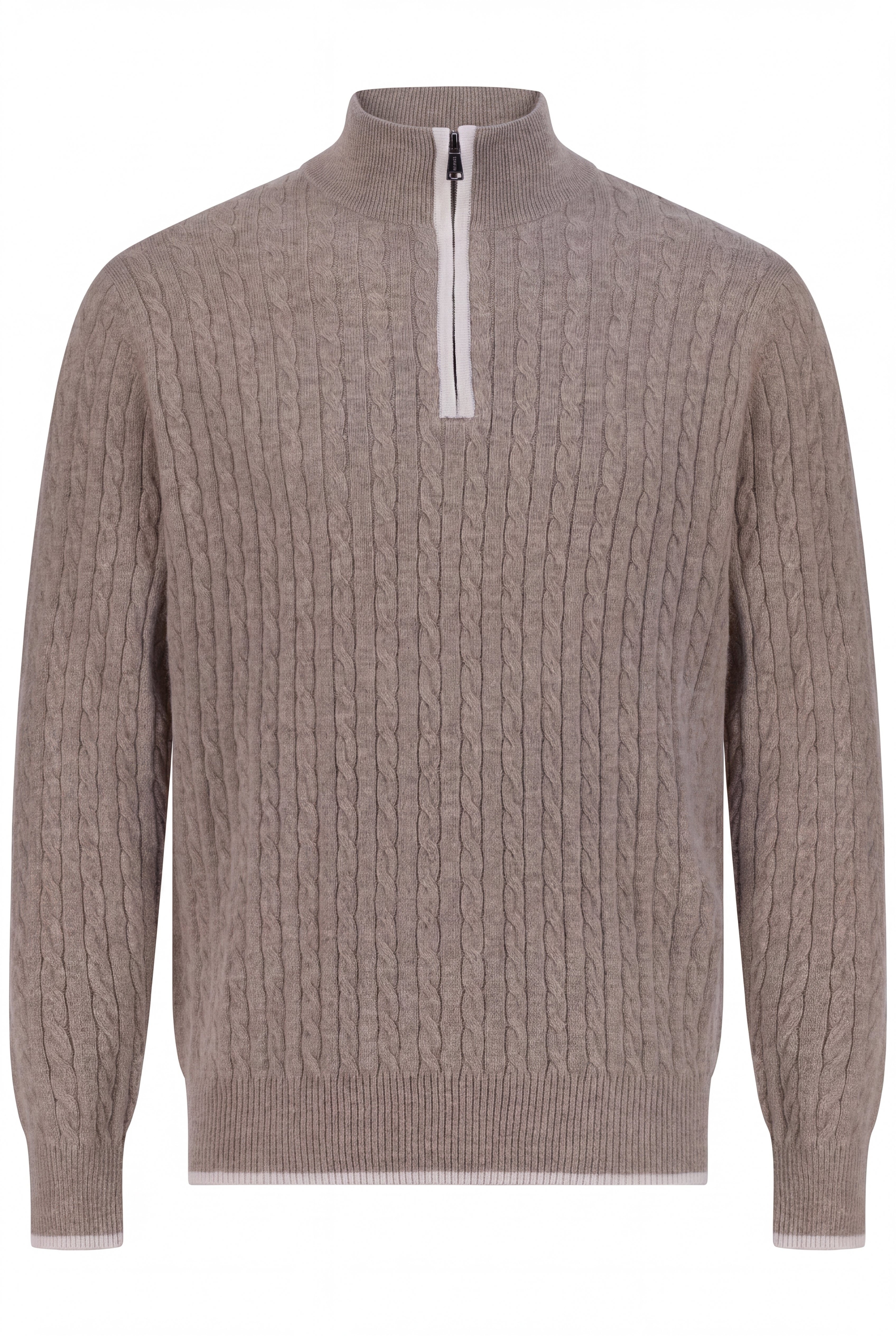 Cashmere  half zip  cable  sweater alaxa
 albatross