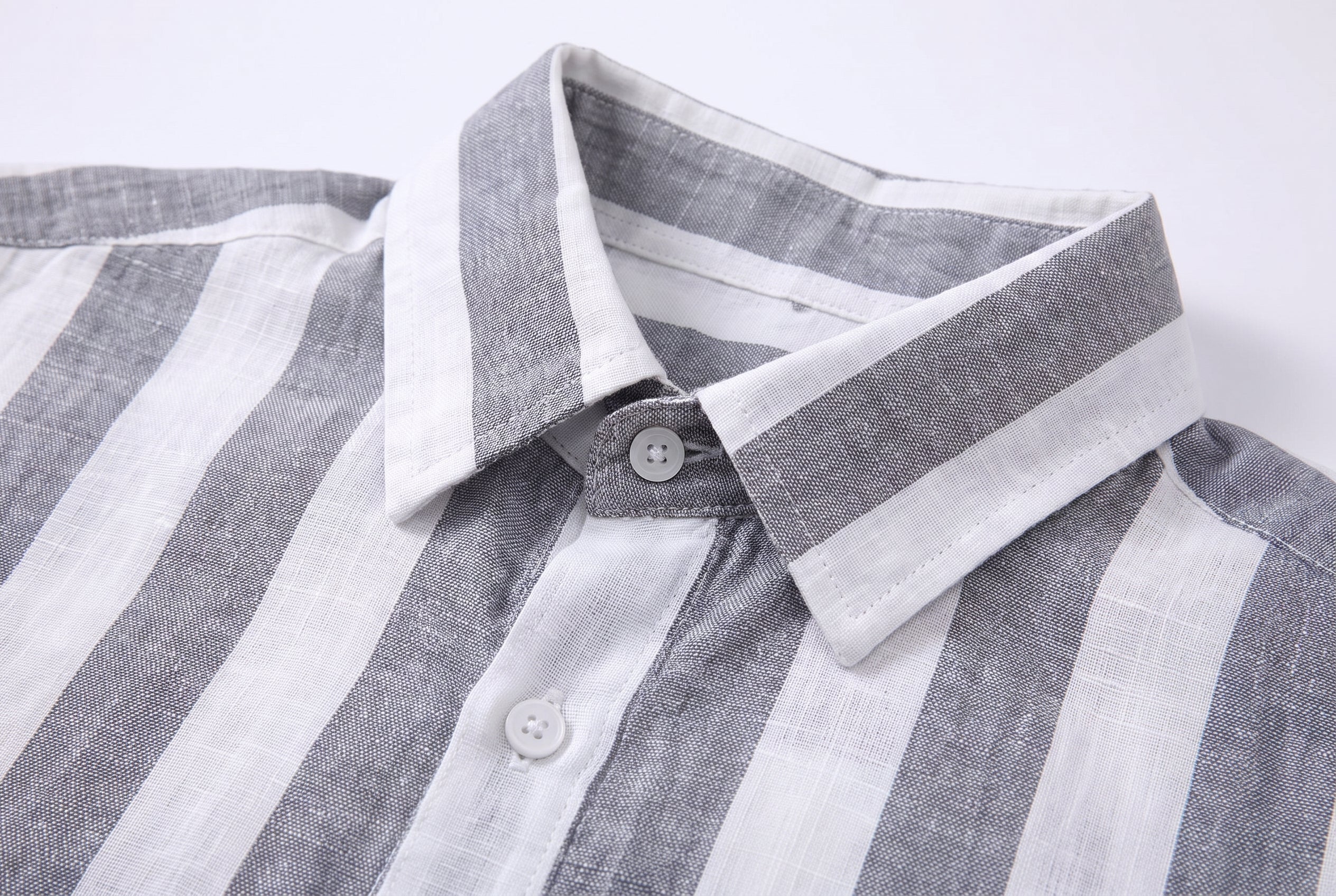 Linen Long Sleeves / stripe-GRAY/WHITE