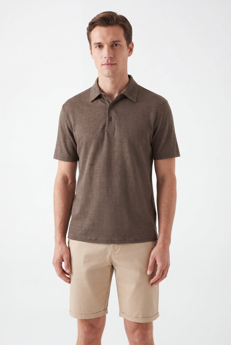 polo linen -Olive