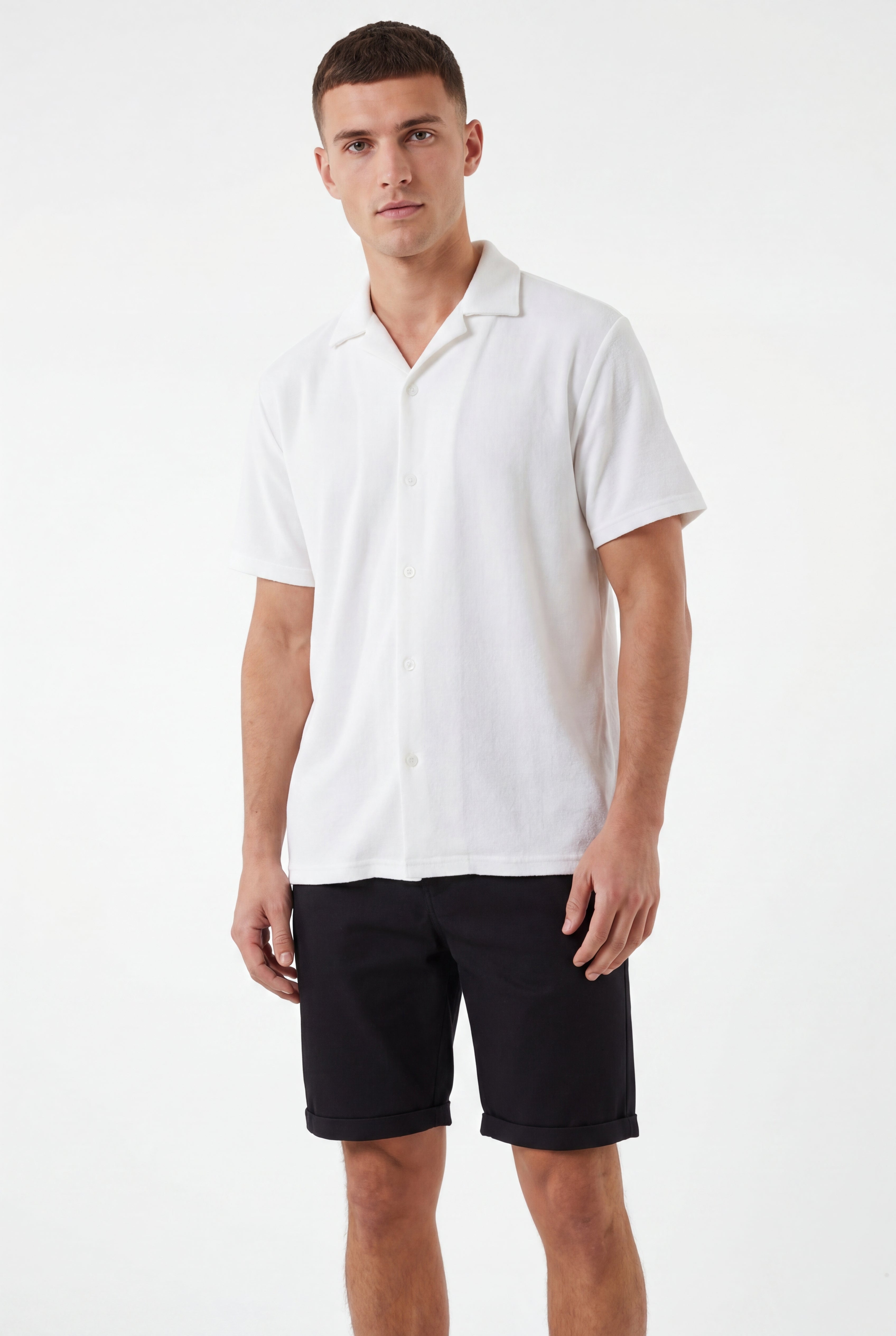 toweling howell -White × Linen Pants-Ivory — Combo Look