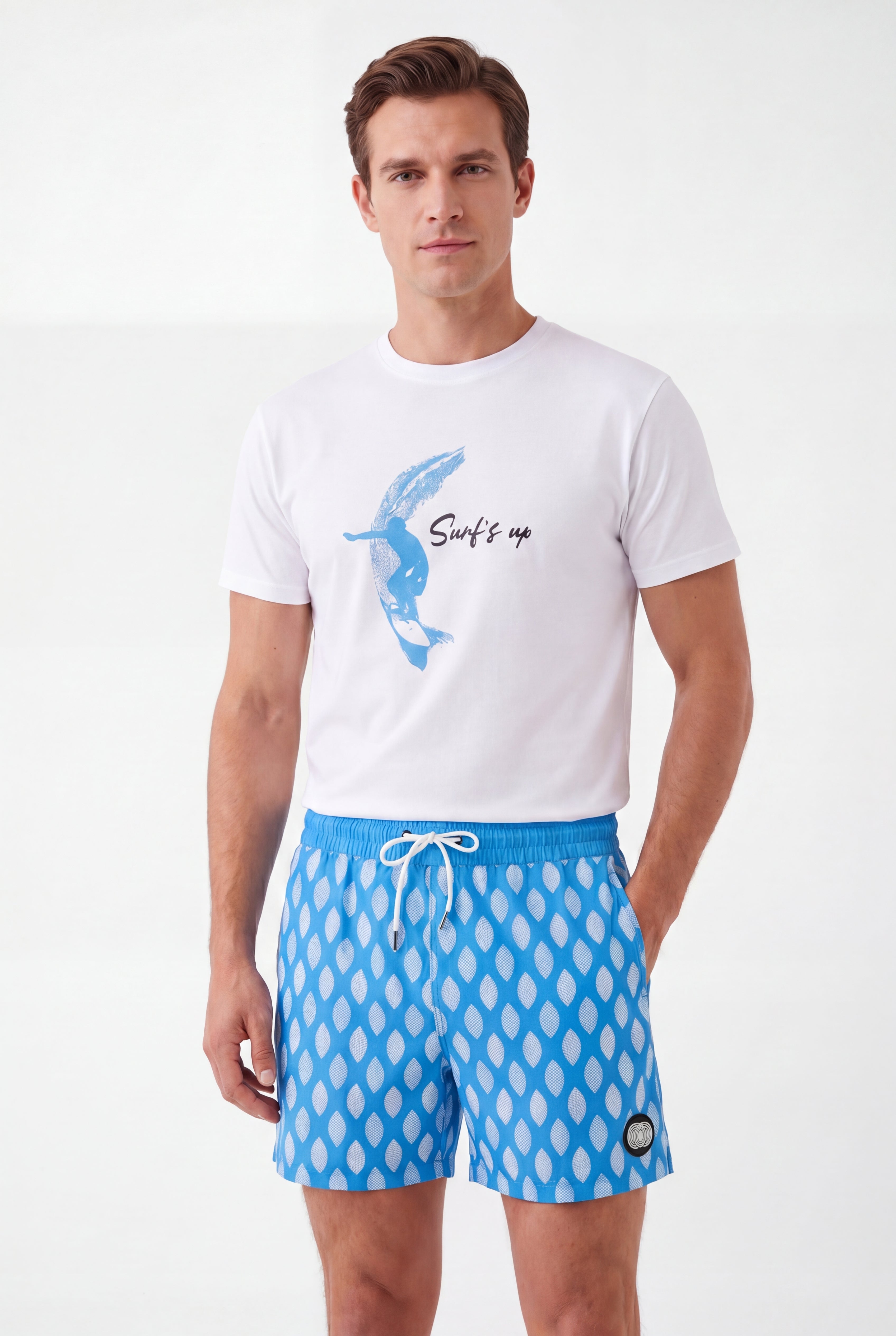 Azure Wave Swim Shorts -Skyblue